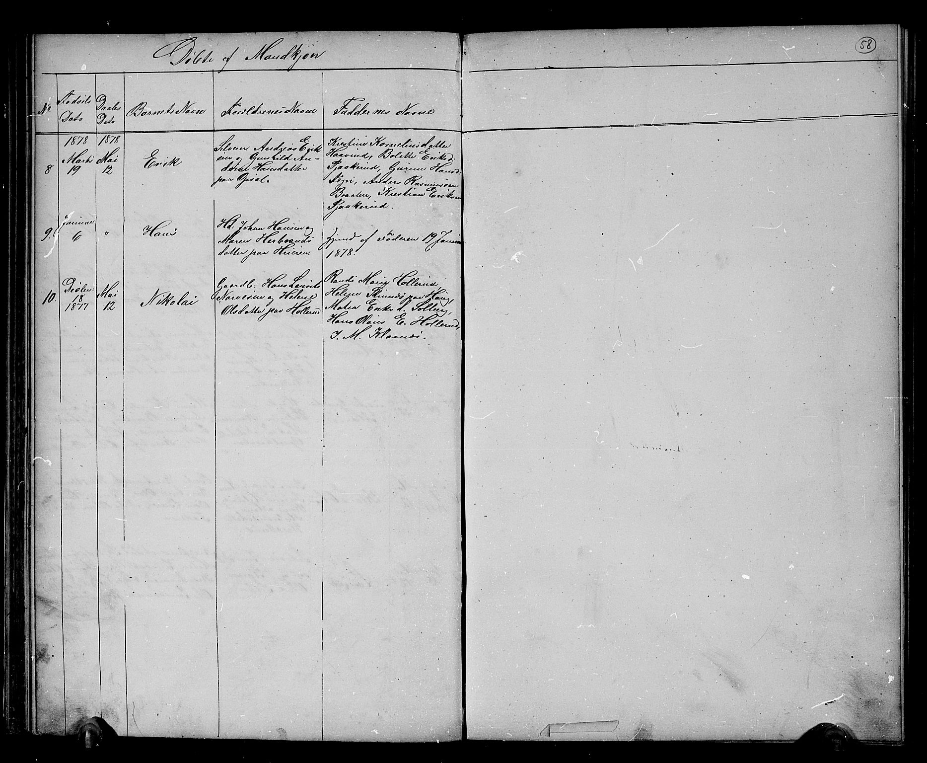 Hole kirkebøker, AV/SAKO-A-228/G/Gb/L0001: Parish register (copy) no. II 1, 1859-1878, p. 58