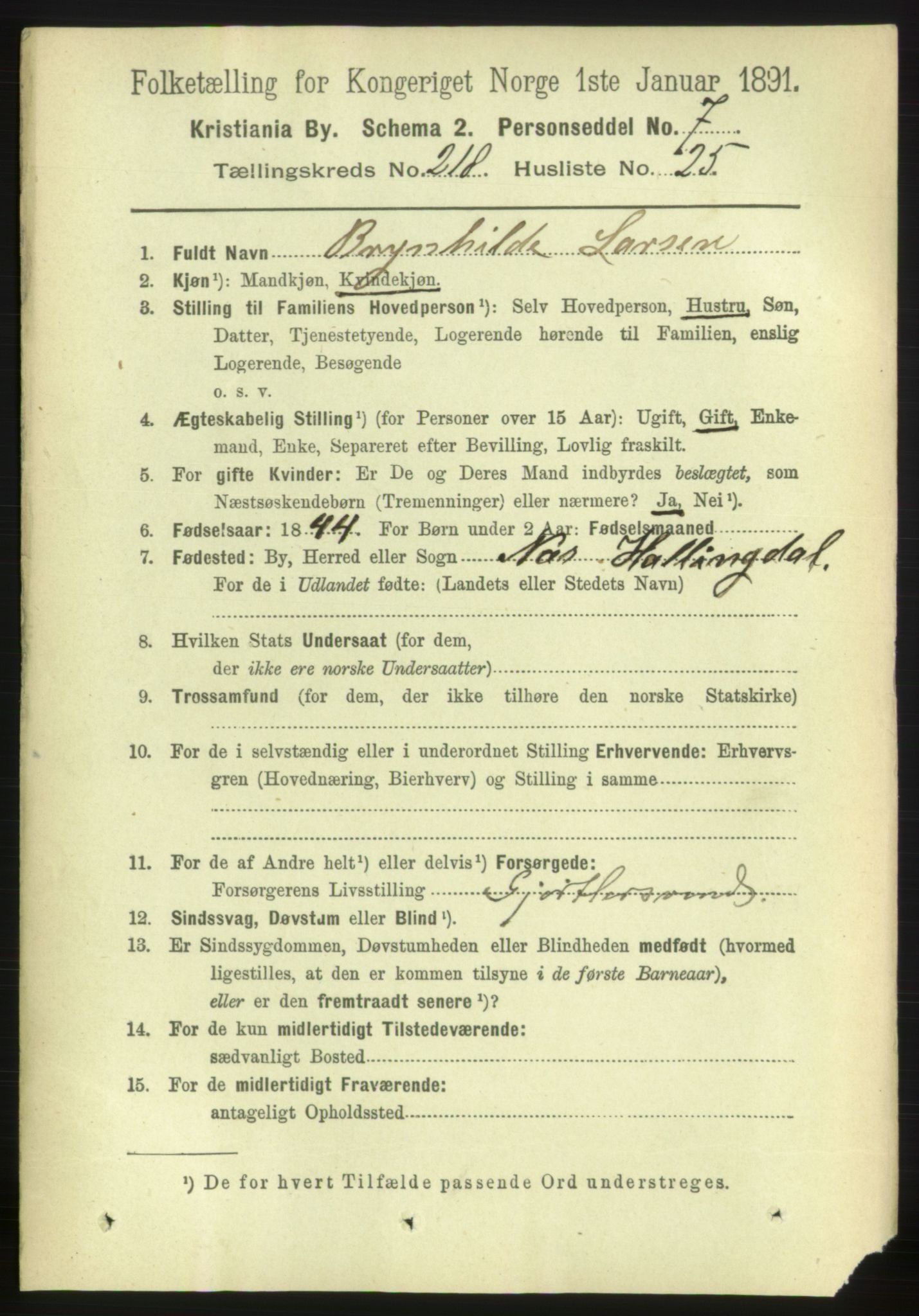 RA, 1891 census for 0301 Kristiania, 1891, p. 129624