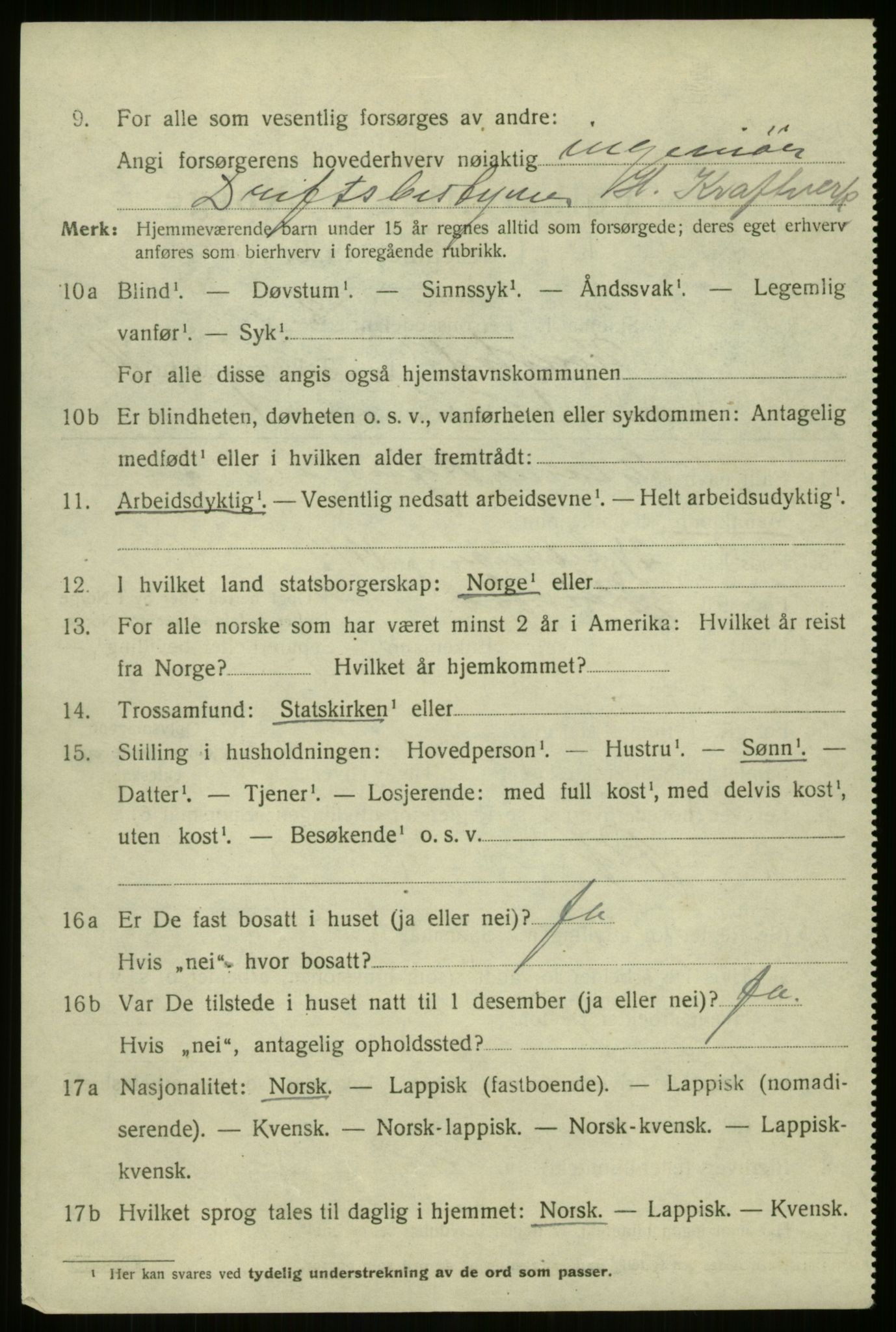 SATØ, 1920 census for Harstad, 1920, p. 4195