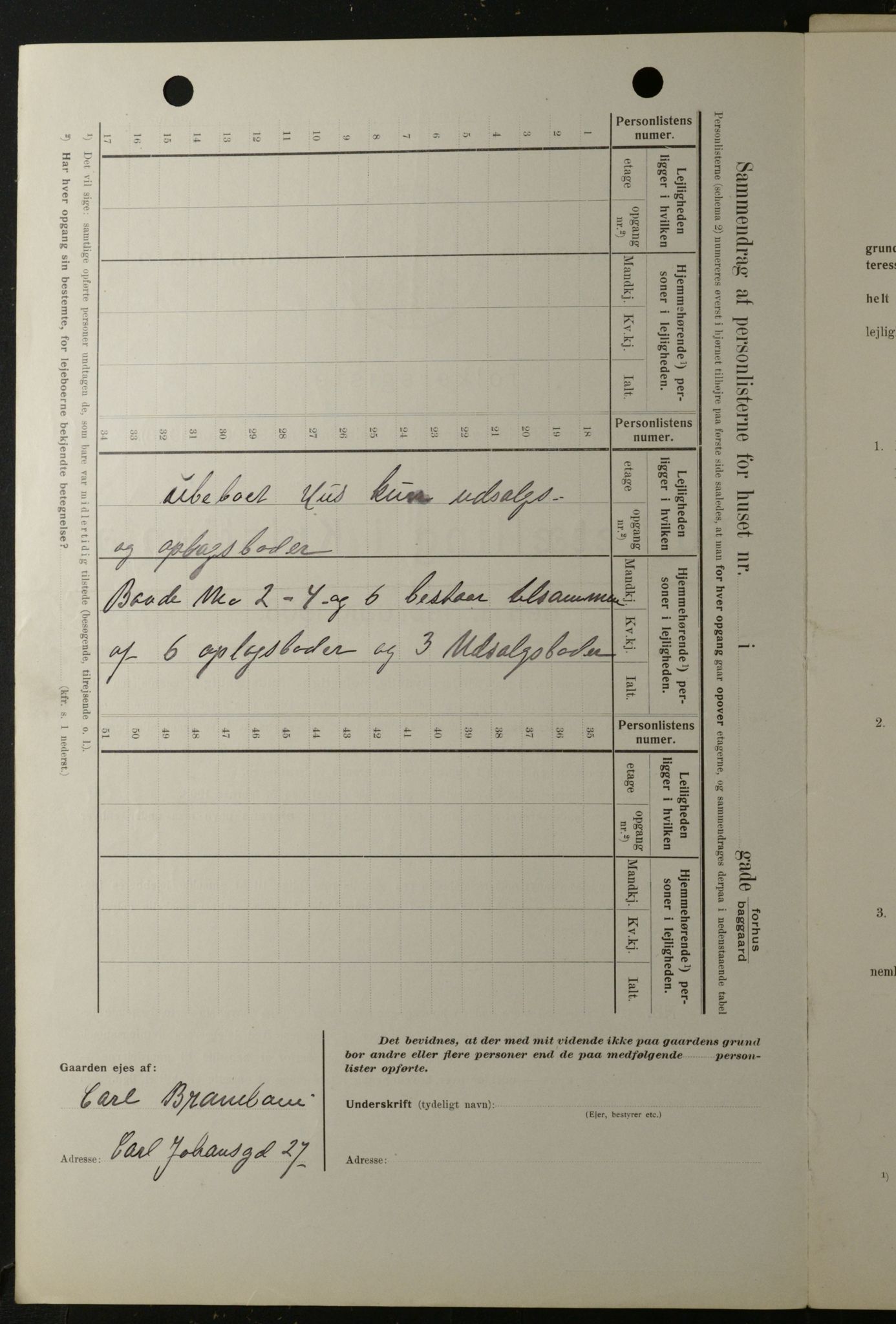 OBA, Municipal Census 1908 for Kristiania, 1908, p. 91154