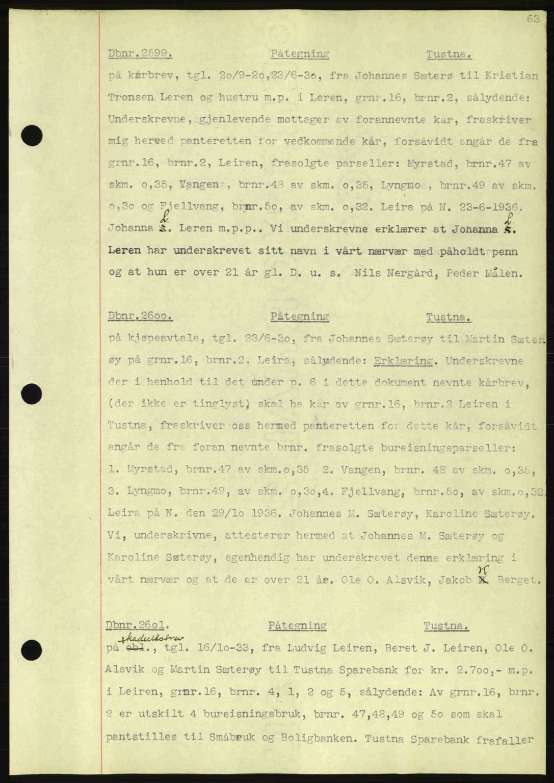 Nordmøre sorenskriveri, AV/SAT-A-4132/1/2/2Ca: Mortgage book no. C80, 1936-1939, Diary no: : 2599/1936