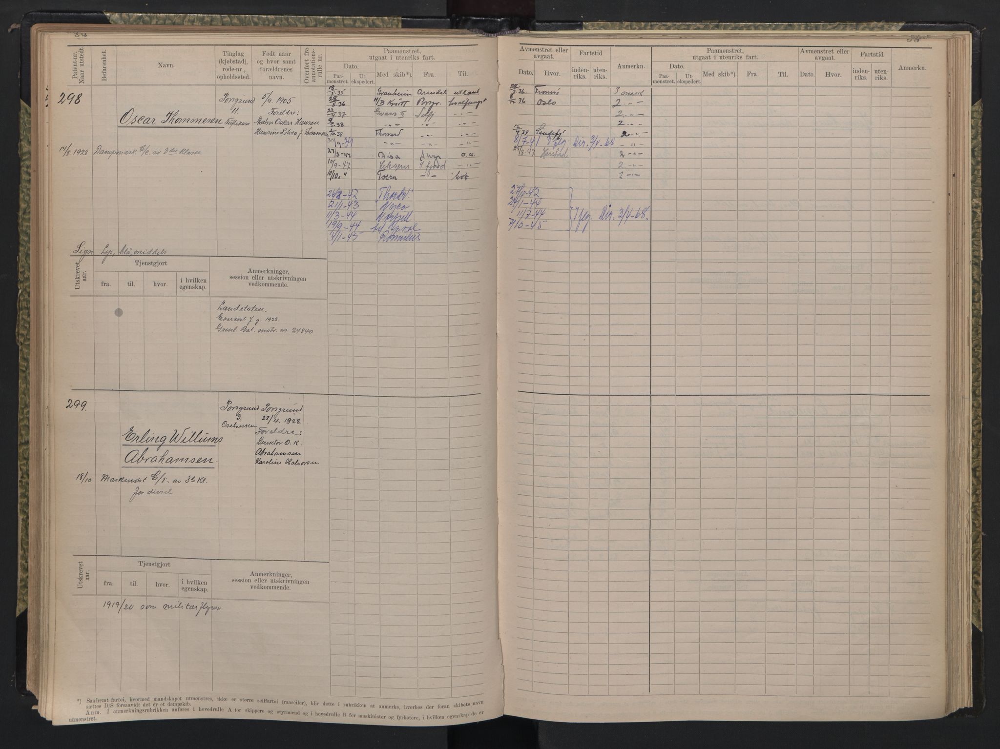 Porsgrunn innrulleringskontor, AV/SAKO-A-829/F/Fd/L0005: B-rulle nr. 1-556, 1886-1948