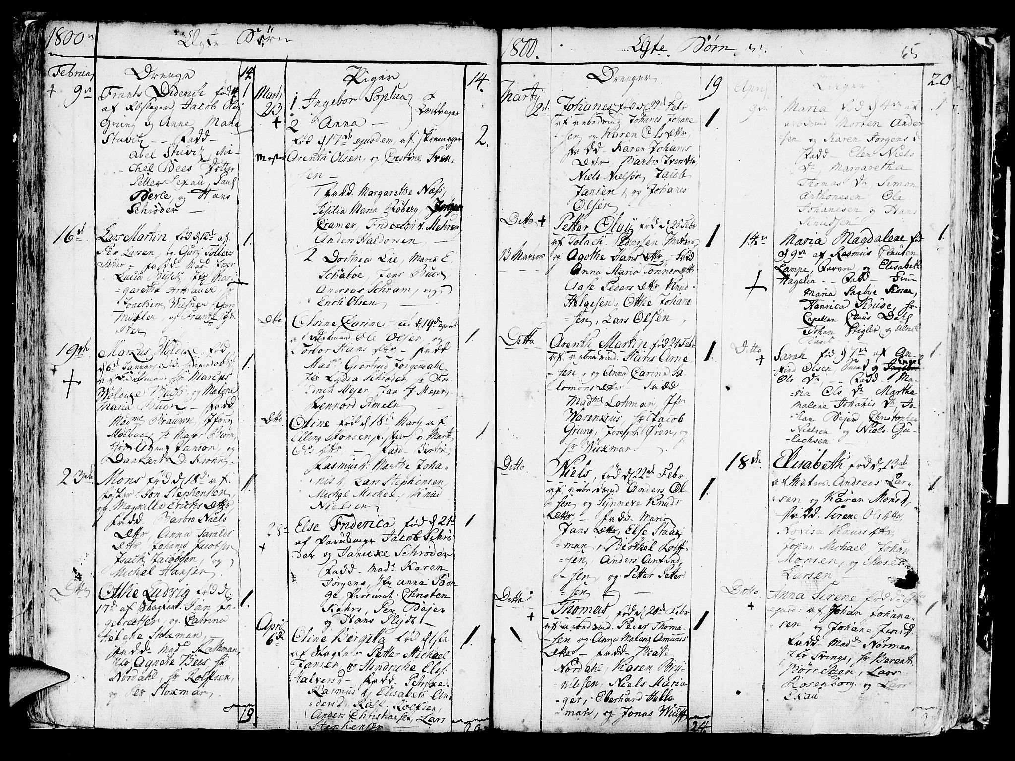 Korskirken sokneprestembete, SAB/A-76101/H/Haa/L0006: Parish register (official) no. A 6, 1790-1820, p. 65