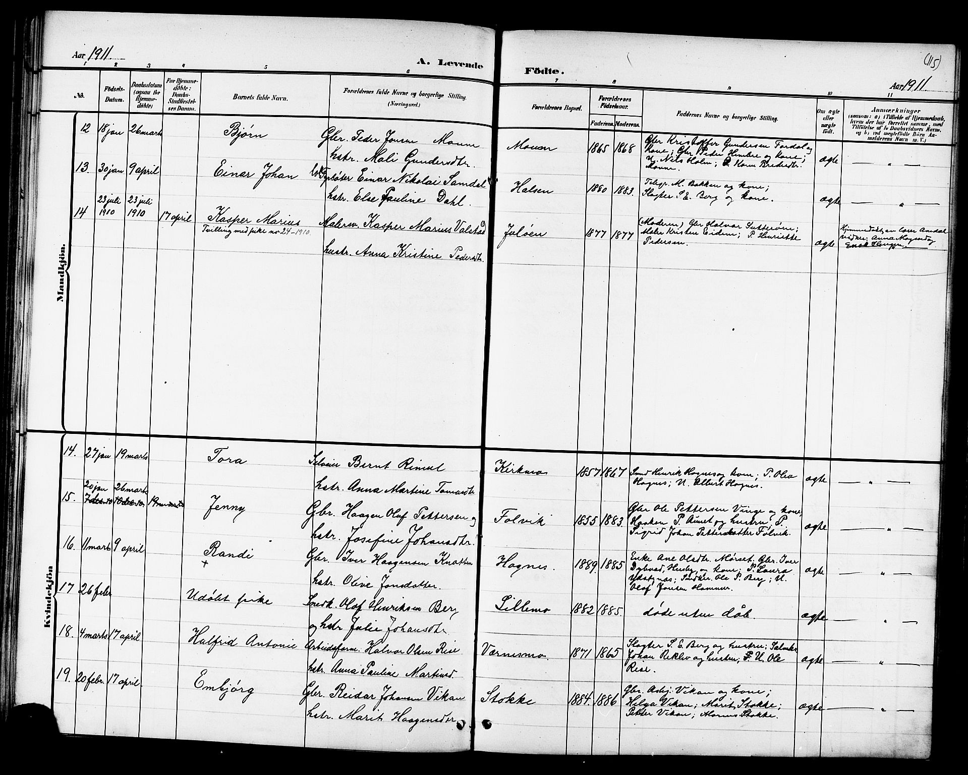 Ministerialprotokoller, klokkerbøker og fødselsregistre - Nord-Trøndelag, AV/SAT-A-1458/709/L0087: Parish register (copy) no. 709C01, 1892-1913, p. 115