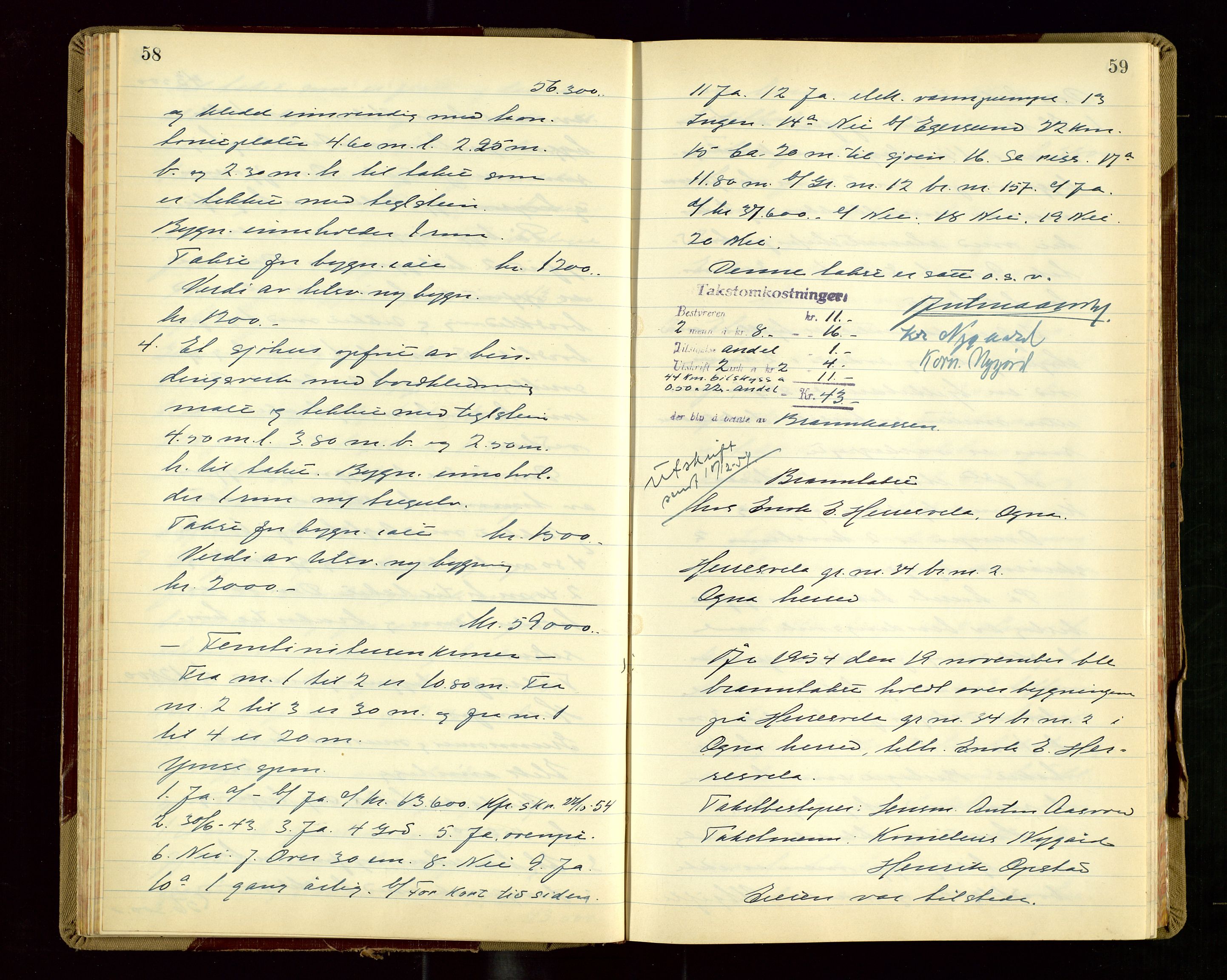 Eigersund lensmannskontor, AV/SAST-A-100171/Goa/L0013: "Branntakstprotokoll", 1954-1955, p. 58-59