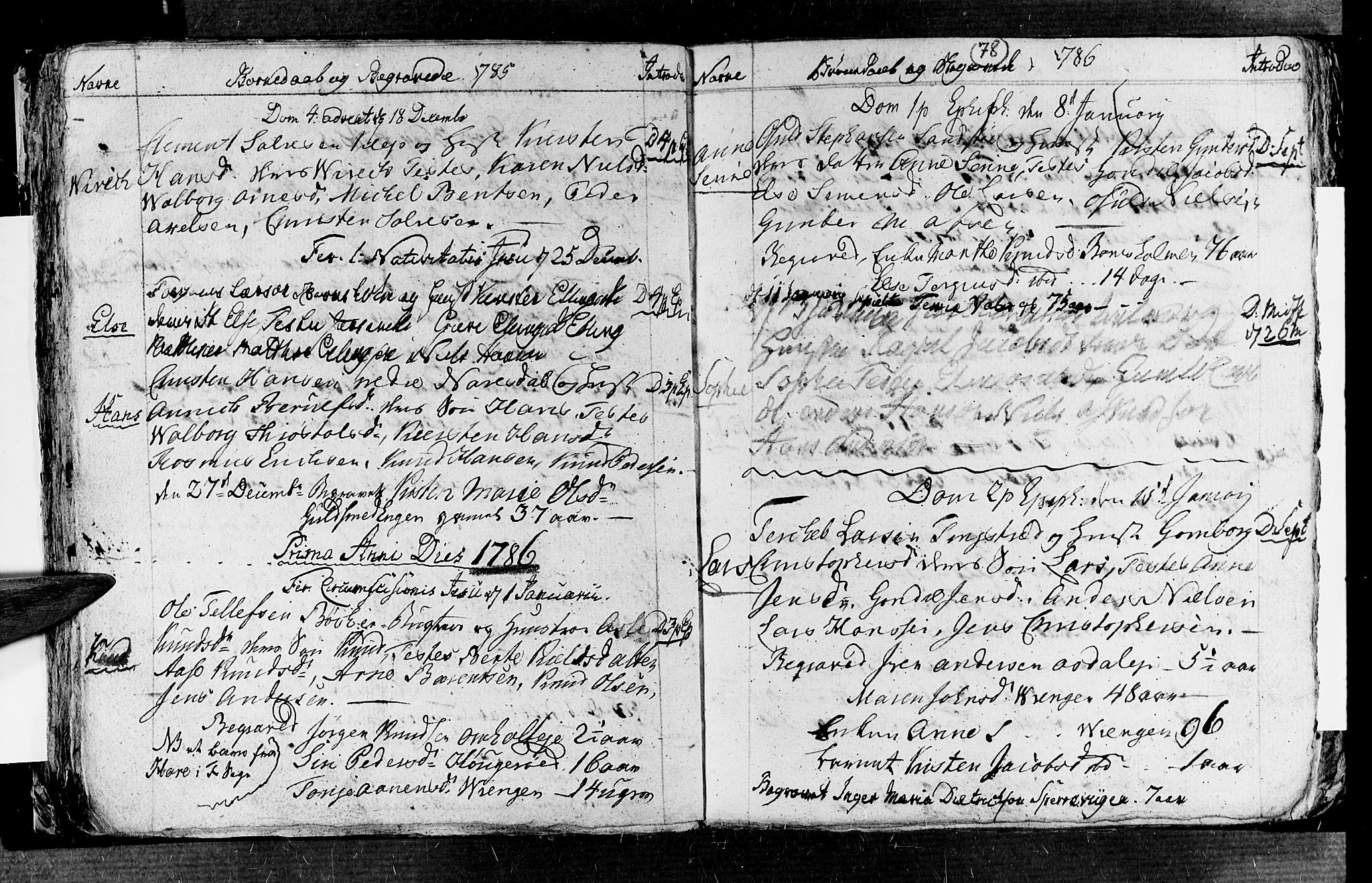 Øyestad sokneprestkontor, SAK/1111-0049/F/Fb/L0001: Parish register (copy) no. B 1, 1780-1794, p. 78