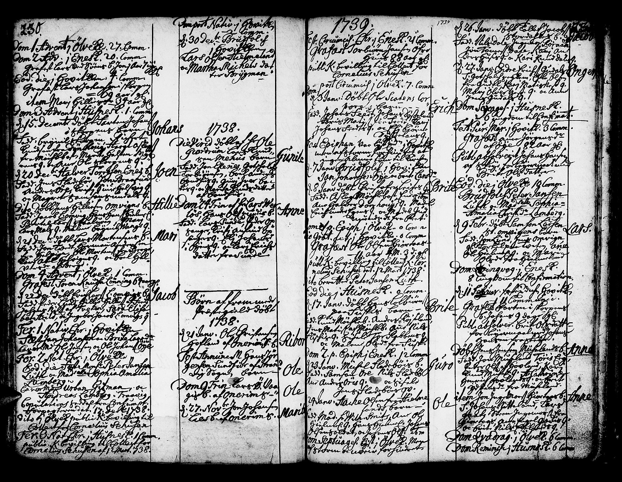 Kvinnherad sokneprestembete, AV/SAB-A-76401/H/Haa: Parish register (official) no. A 2, 1710-1753, p. 230-231