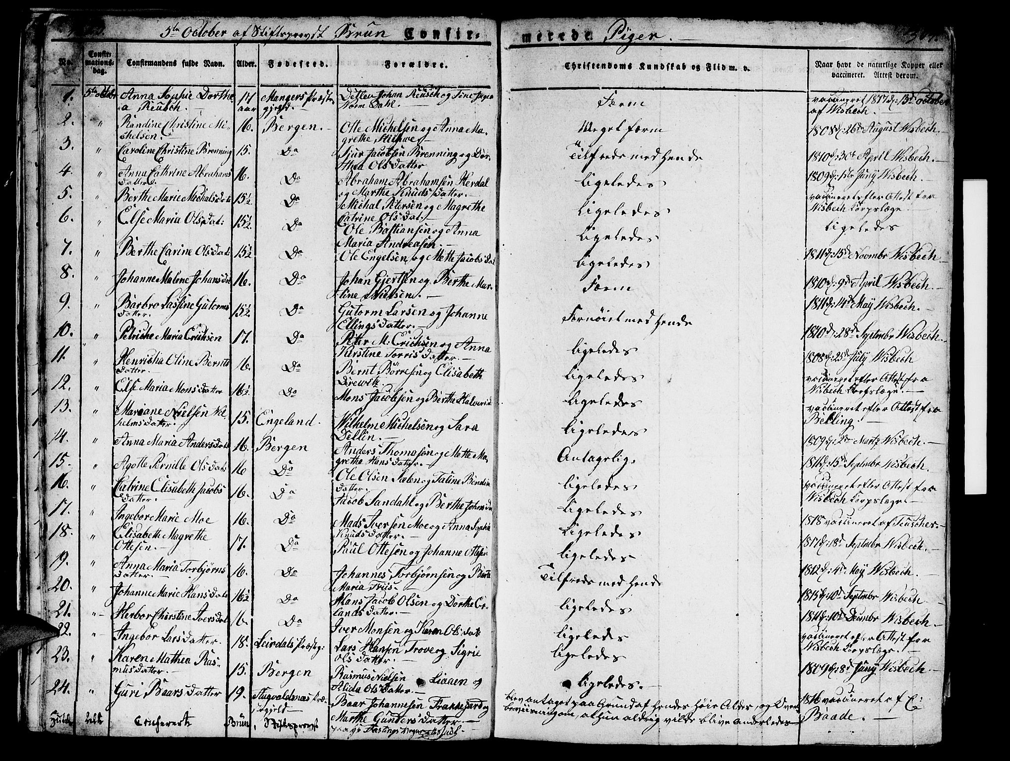Domkirken sokneprestembete, SAB/A-74801/H/Hab/L0002: Parish register (copy) no. A 2, 1821-1839, p. 304