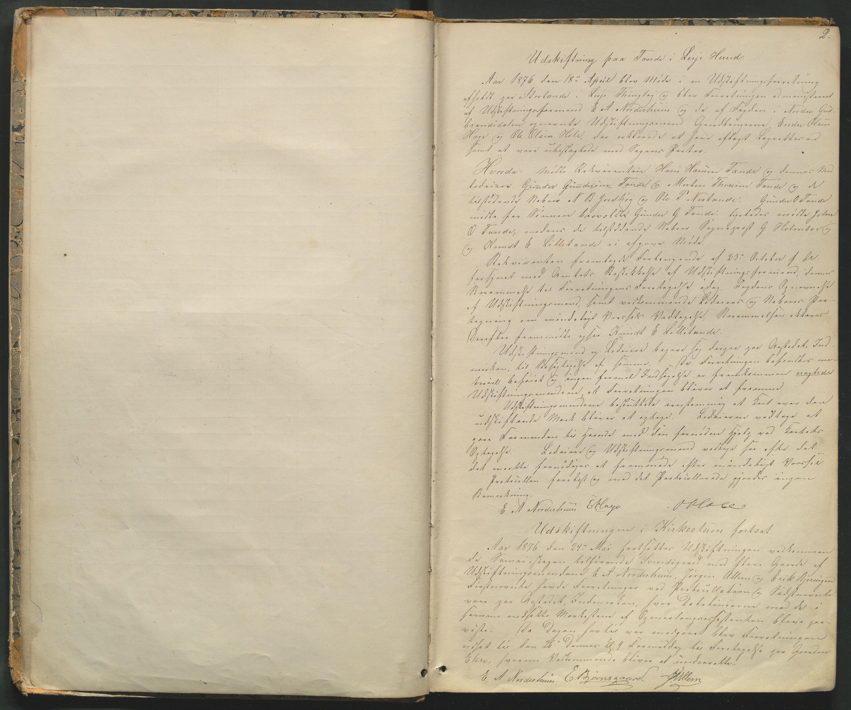 Utskiftningsformannen i Oppland fylke, AV/SAH-JORDSKIFTEO-001/H/Hb/Hbg/L0003/0001: Forhandlingsprotokoller / Forhandlingsprotokoll - Gudbrandsdalen, 1876-1886, p. 2