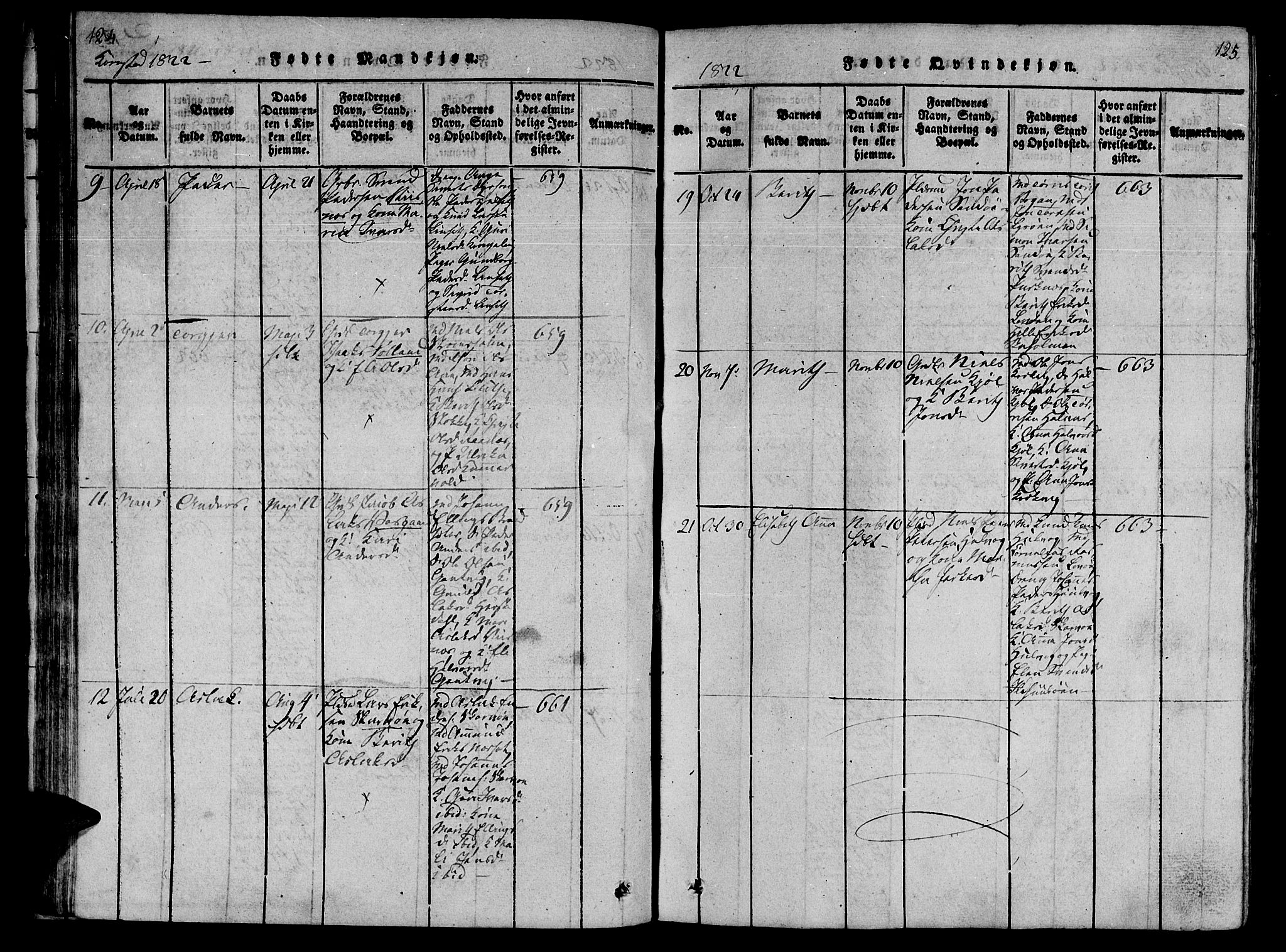 Ministerialprotokoller, klokkerbøker og fødselsregistre - Møre og Romsdal, AV/SAT-A-1454/568/L0800: Parish register (official) no. 568A09 /3, 1820-1830, p. 124-125