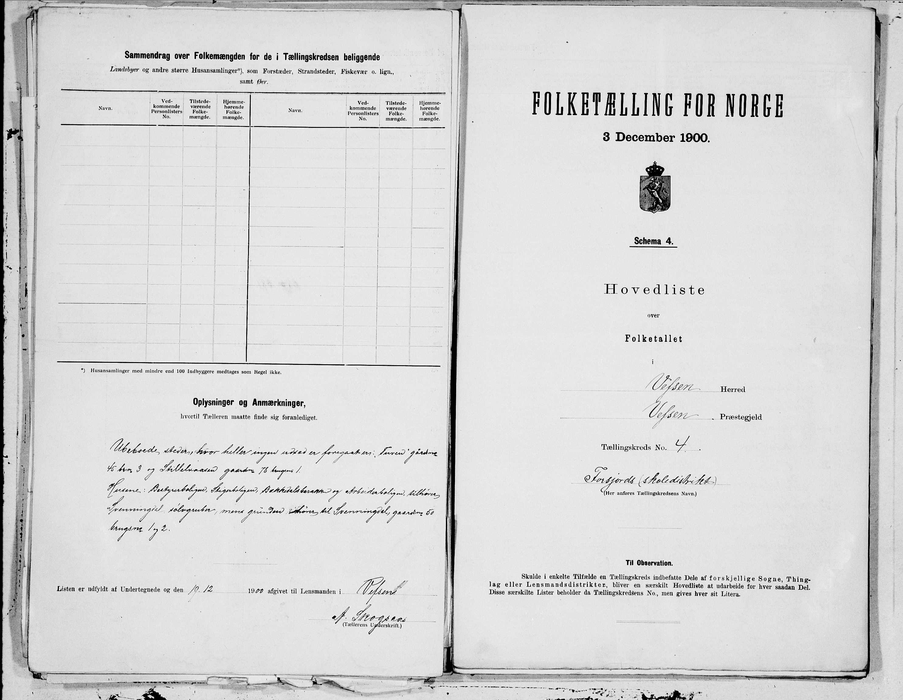 SAT, 1900 census for Vefsn, 1900, p. 8