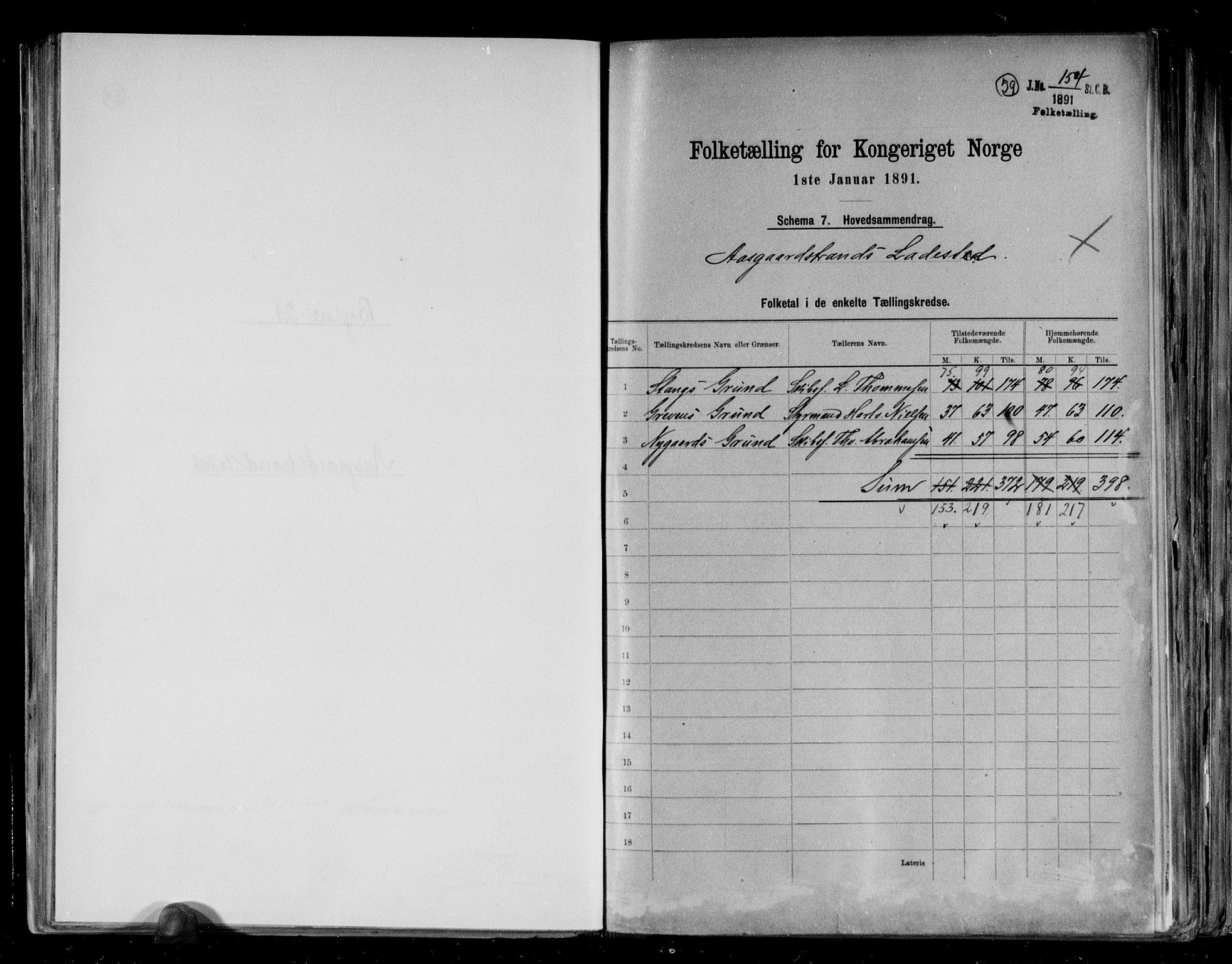 RA, 1891 census for 0704 Åsgårdstrand, 1891, p. 2