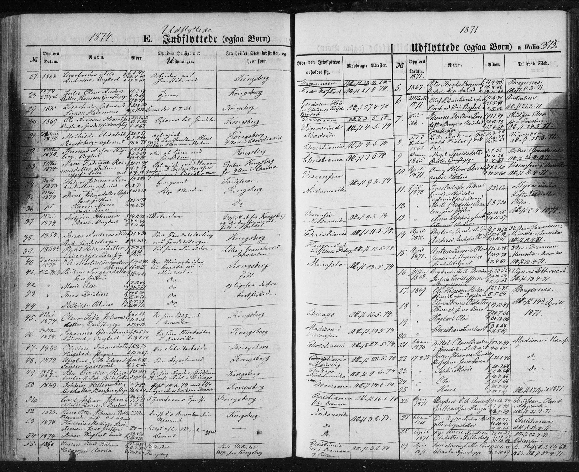 Kongsberg kirkebøker, SAKO/A-22/F/Fa/L0010: Parish register (official) no. I 10, 1859-1875, p. 375