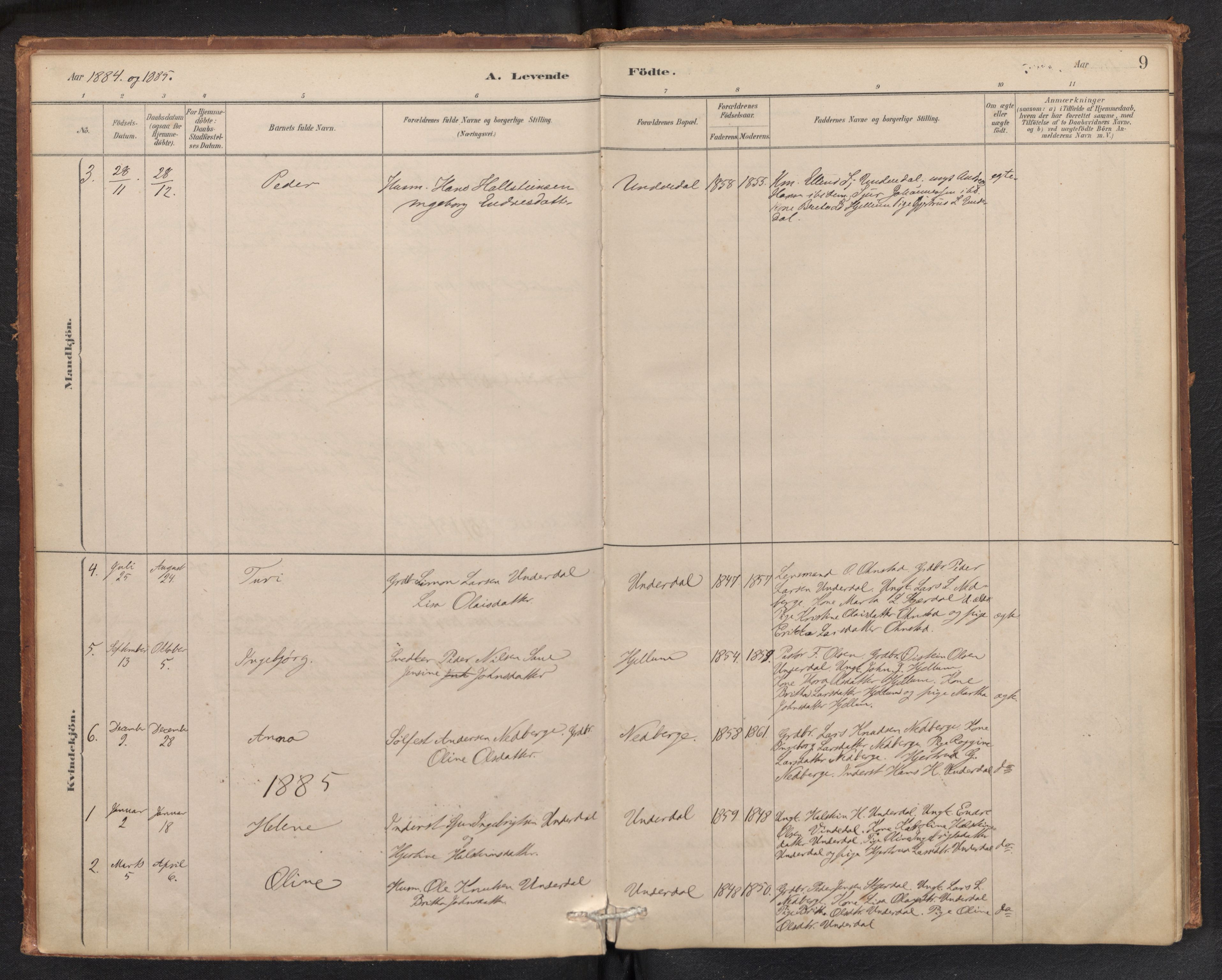 Aurland sokneprestembete, SAB/A-99937/H/Ha/Hae/L0001: Parish register (official) no. E 1, 1880-1907, p. 8b-9a