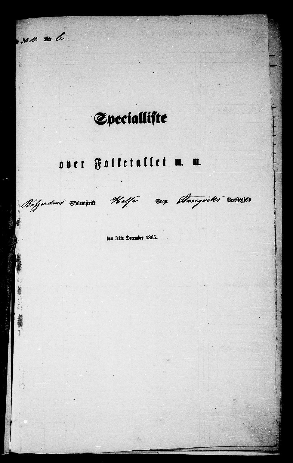 RA, 1865 census for Stangvik, 1865, p. 187