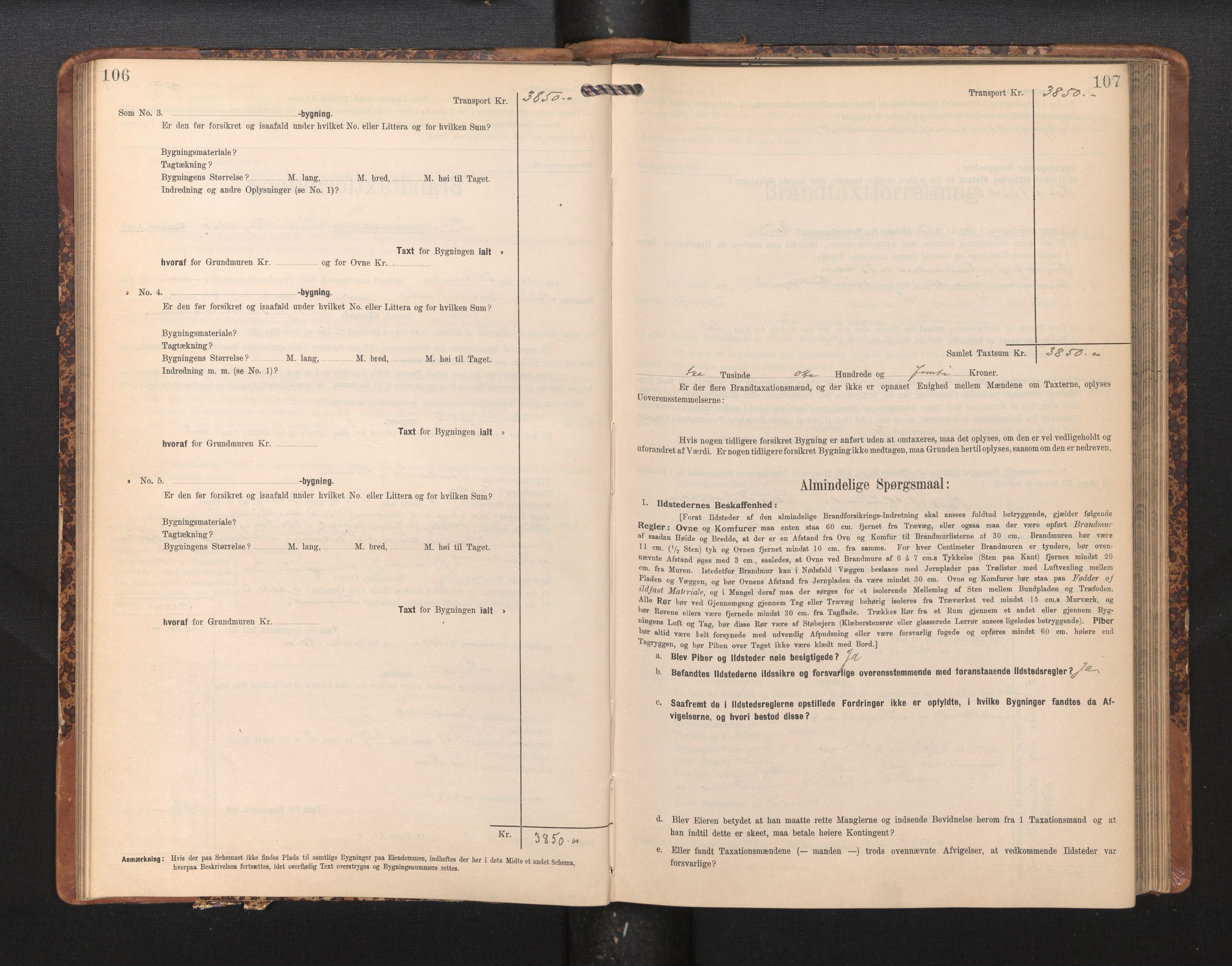 Lensmannen i Fana, AV/SAB-A-31801/0012/L0018: Branntakstprotokoll skjematakst, 1907-1910, p. 106-107