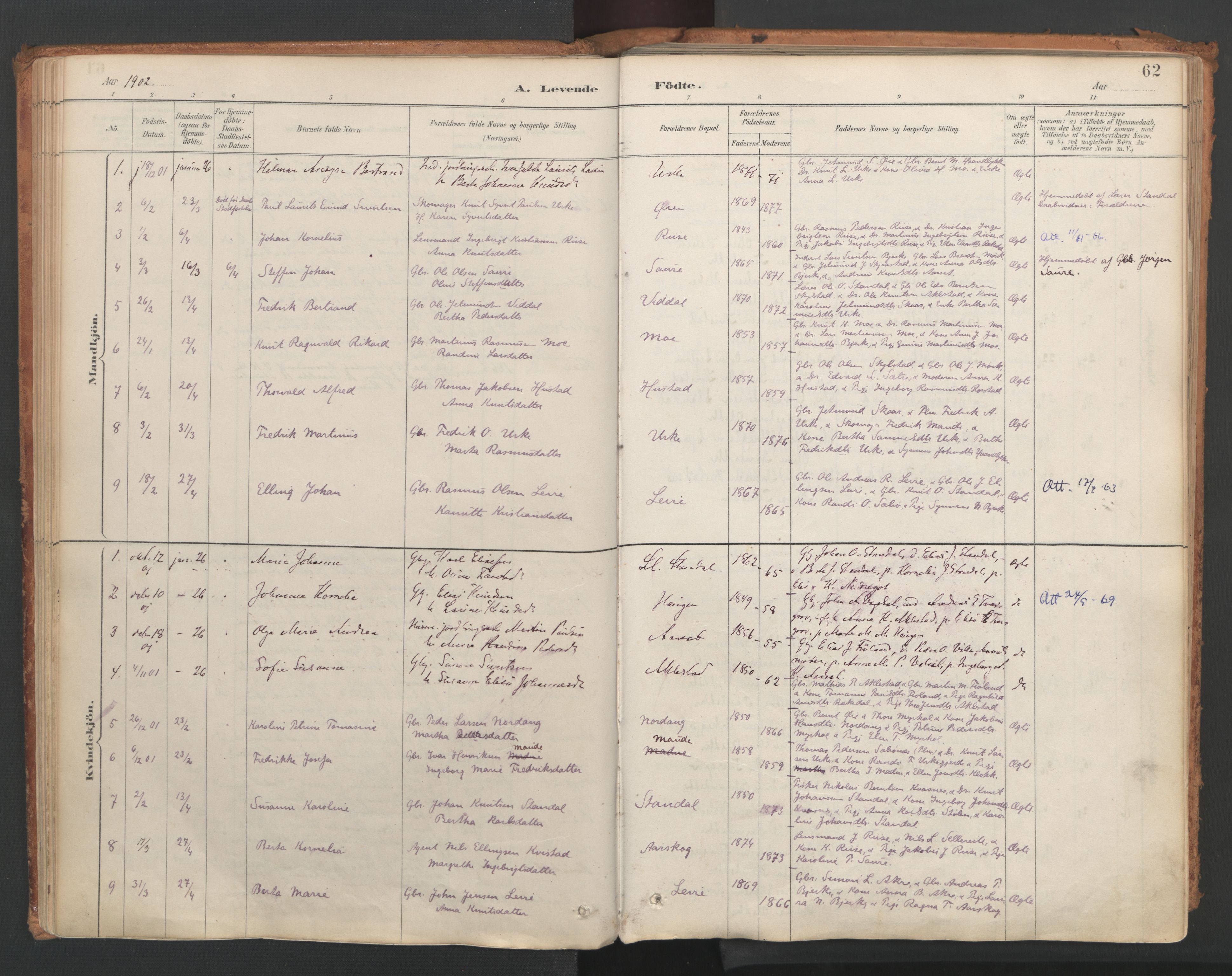 Ministerialprotokoller, klokkerbøker og fødselsregistre - Møre og Romsdal, SAT/A-1454/515/L0211: Parish register (official) no. 515A07, 1886-1910, p. 62