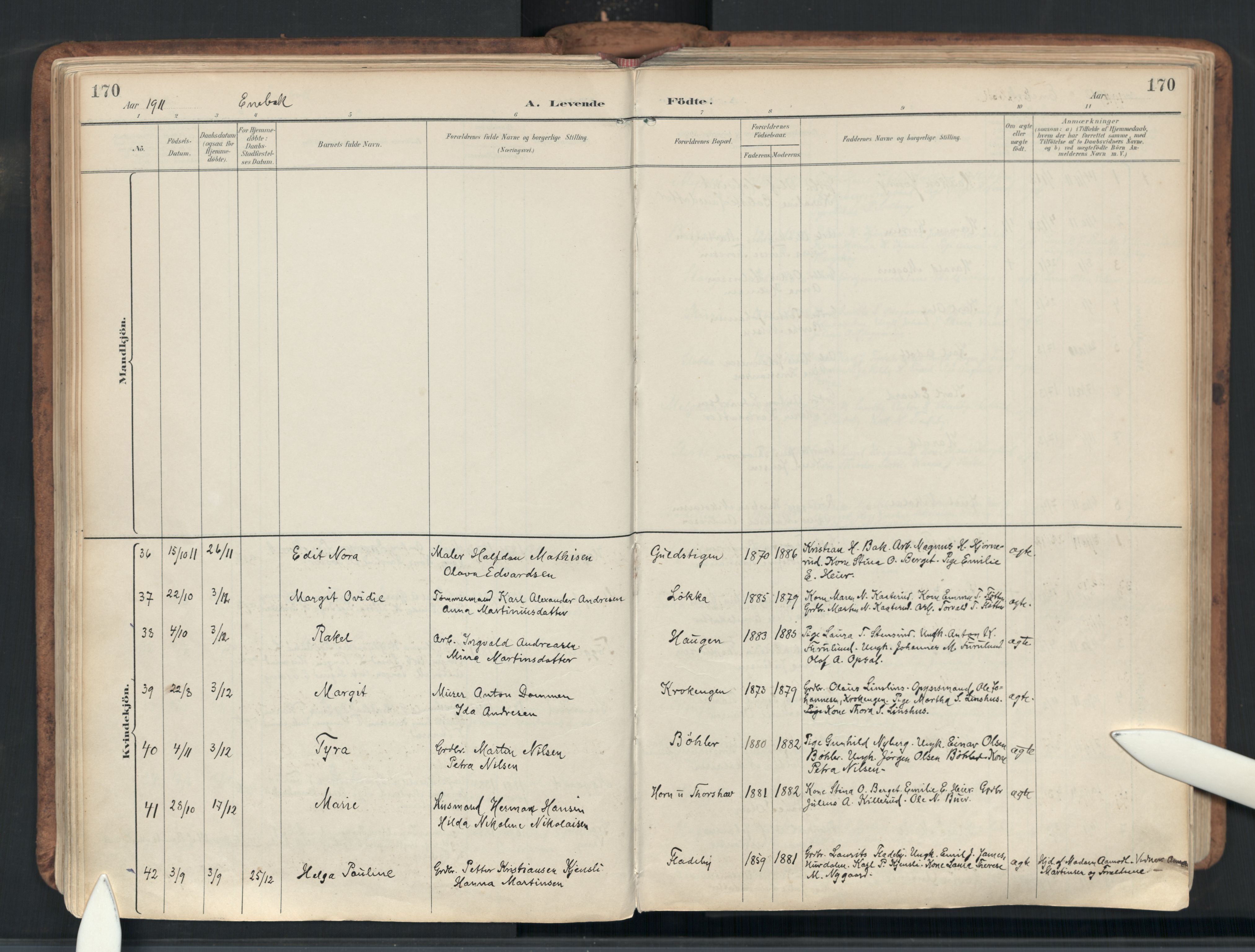 Enebakk prestekontor Kirkebøker, AV/SAO-A-10171c/F/Fb/L0002: Parish register (official) no. II 2, 1891-1959, p. 170