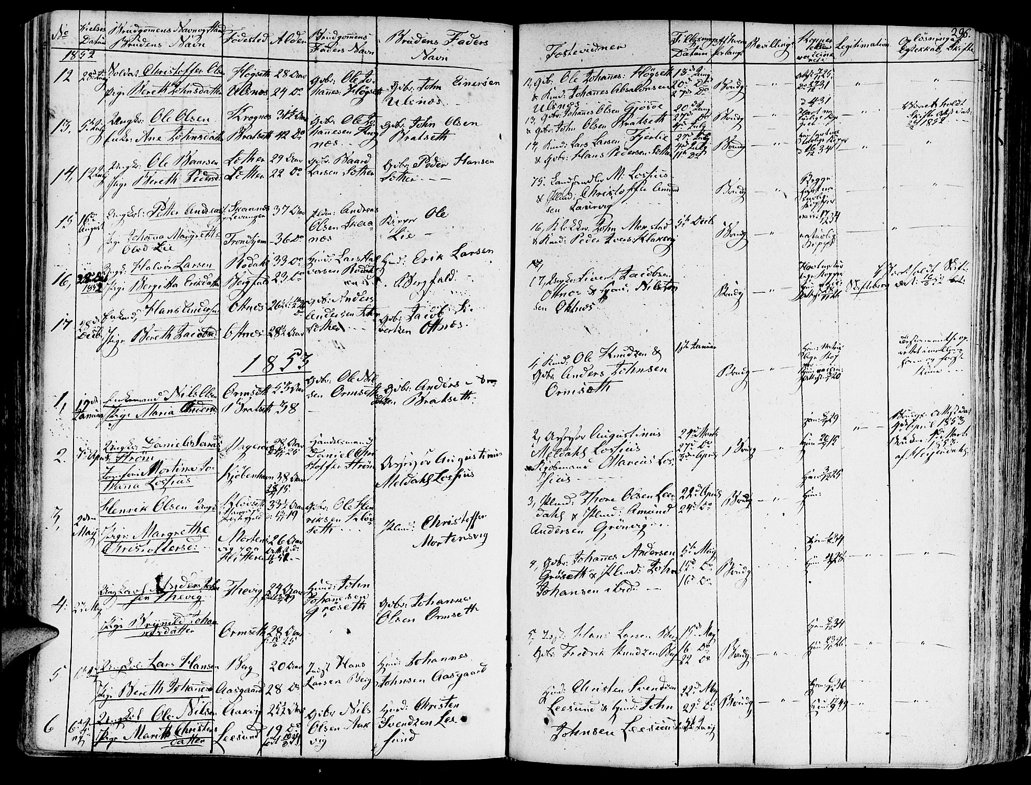 Ministerialprotokoller, klokkerbøker og fødselsregistre - Møre og Romsdal, SAT/A-1454/578/L0904: Parish register (official) no. 578A03, 1836-1858, p. 296