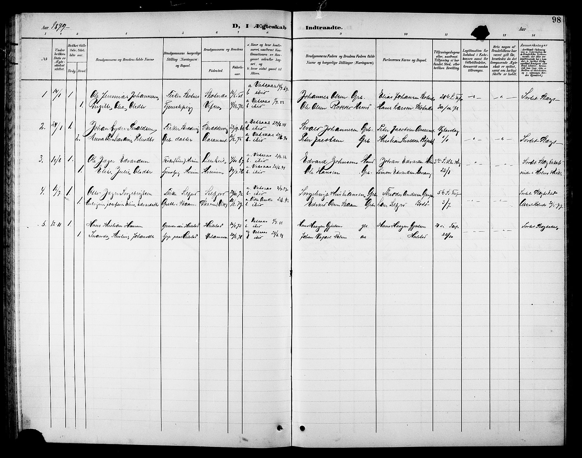 Ministerialprotokoller, klokkerbøker og fødselsregistre - Nordland, AV/SAT-A-1459/810/L0161: Parish register (copy) no. 810C04, 1897-1910, p. 98