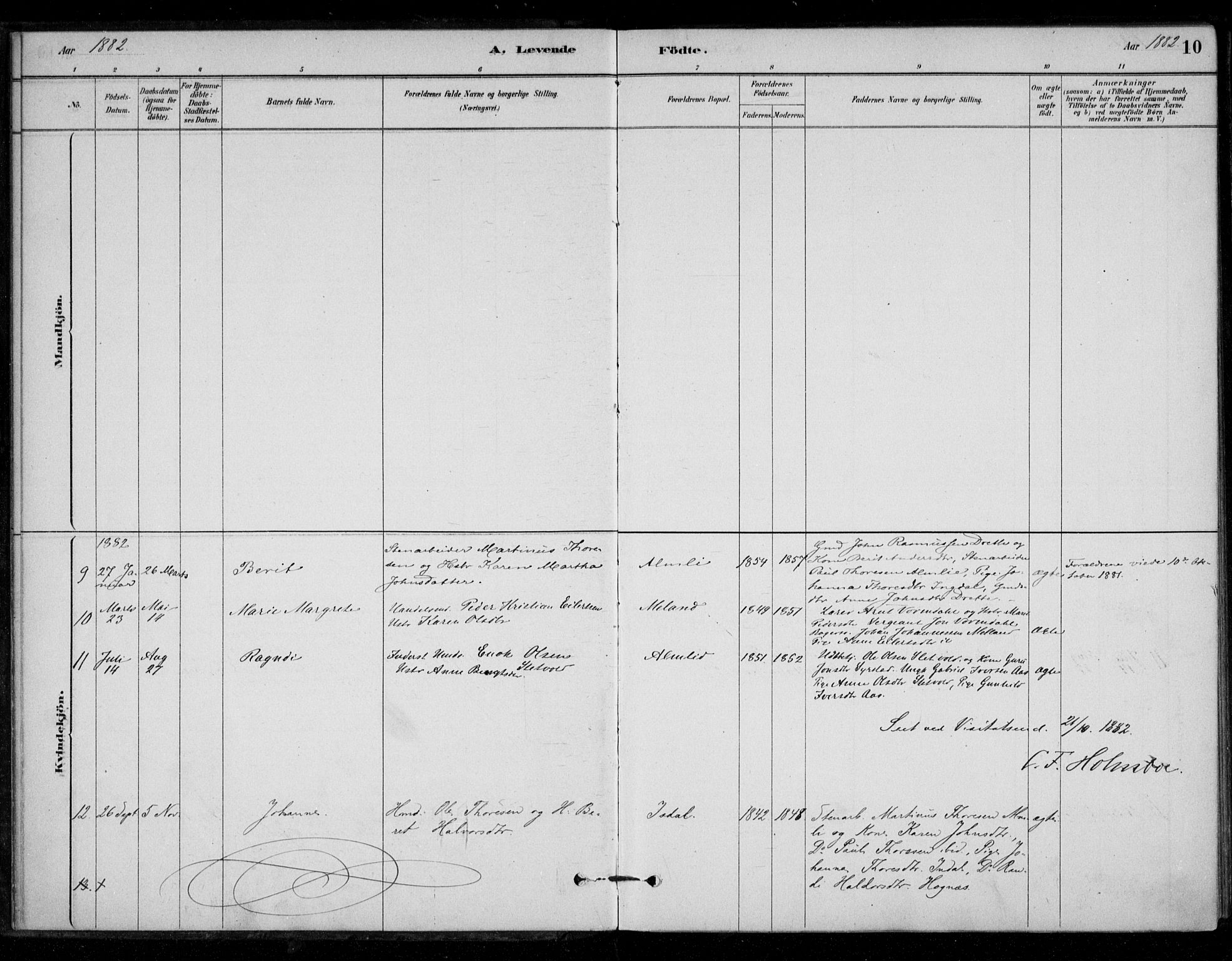 Ministerialprotokoller, klokkerbøker og fødselsregistre - Sør-Trøndelag, SAT/A-1456/670/L0836: Parish register (official) no. 670A01, 1879-1904, p. 10