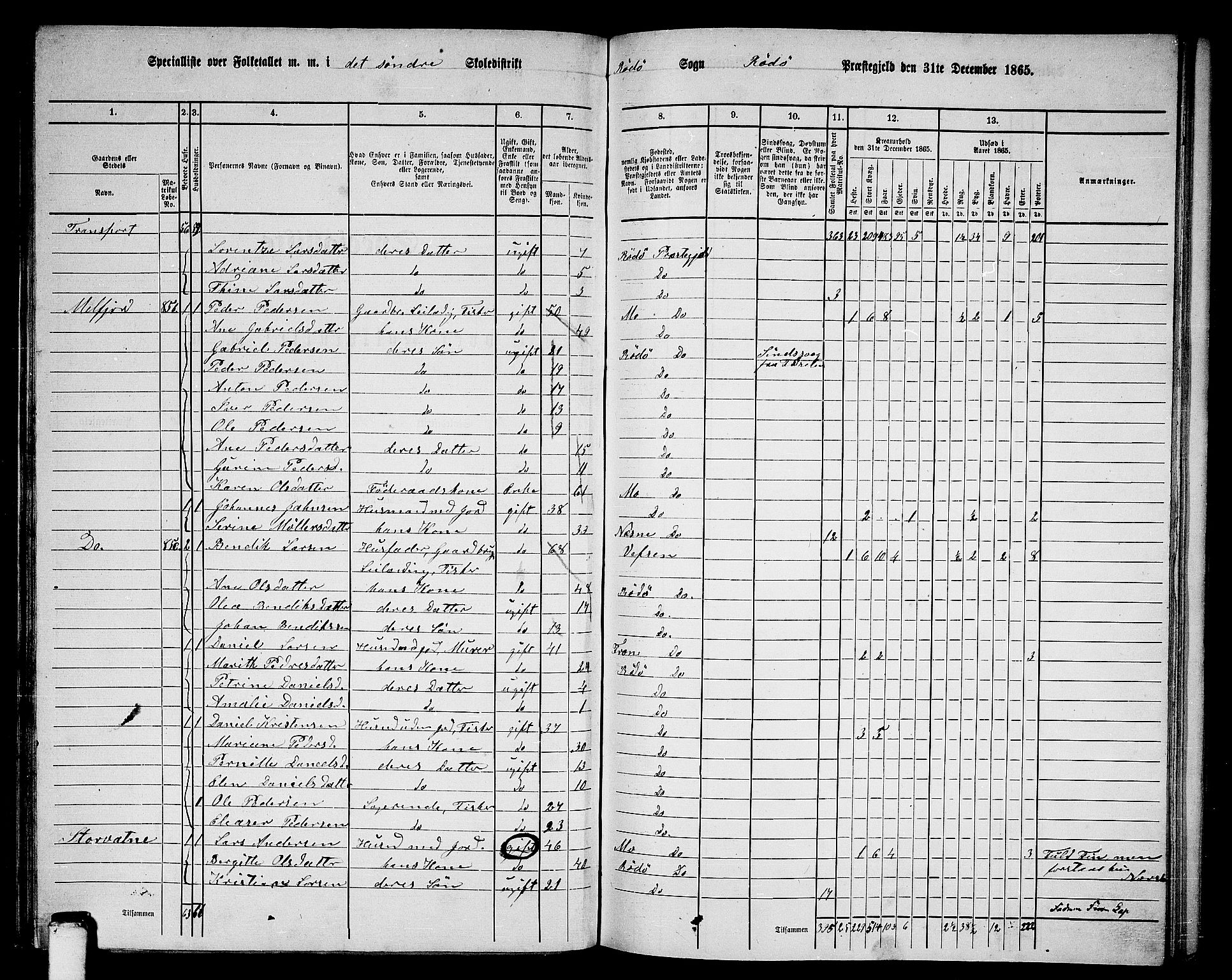 RA, 1865 census for Rødøy, 1865, p. 41