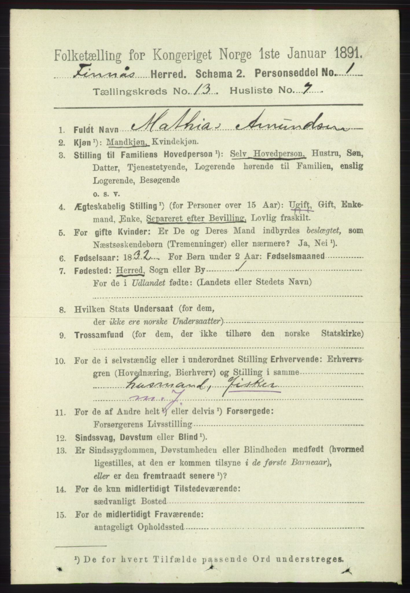 RA, 1891 census for 1218 Finnås, 1891, p. 5637