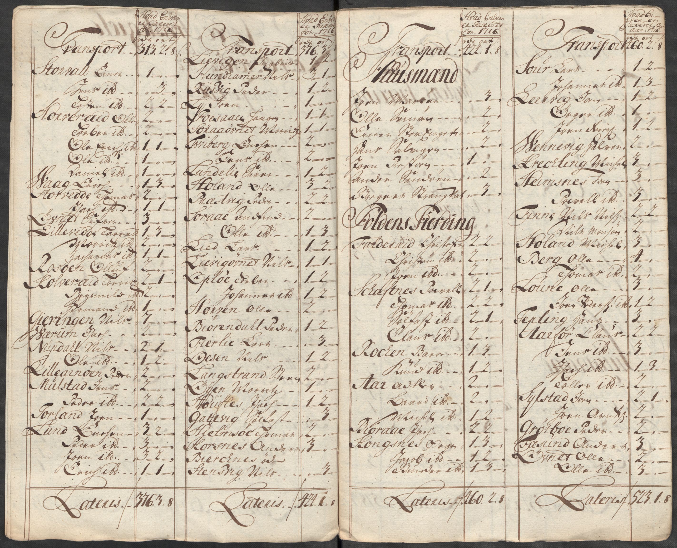 Rentekammeret inntil 1814, Reviderte regnskaper, Fogderegnskap, AV/RA-EA-4092/R64/L4437: Fogderegnskap Namdal, 1716, p. 129