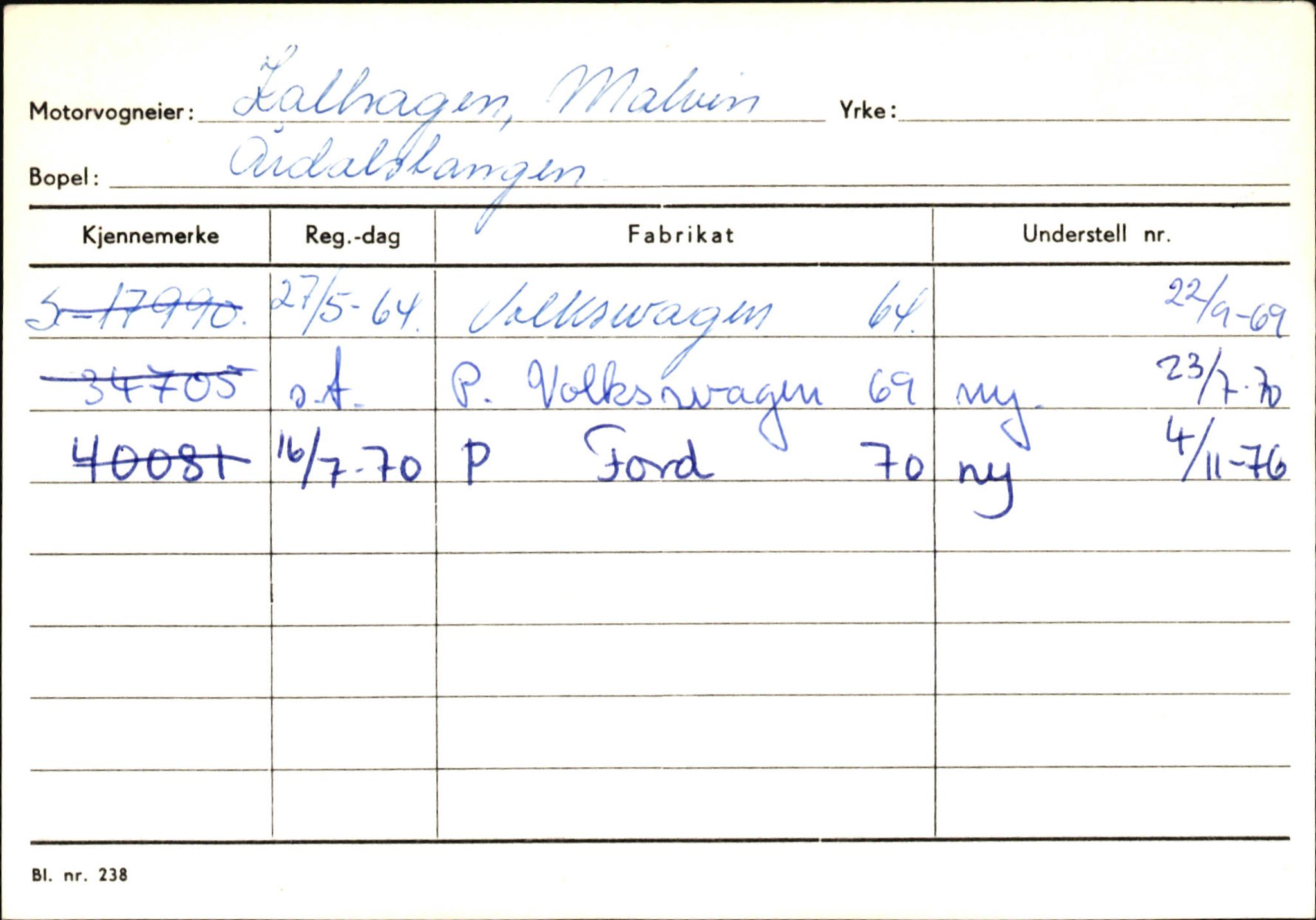 Statens vegvesen, Sogn og Fjordane vegkontor, AV/SAB-A-5301/4/F/L0145: Registerkort Vågsøy S-Å. Årdal I-P, 1945-1975, p. 1066