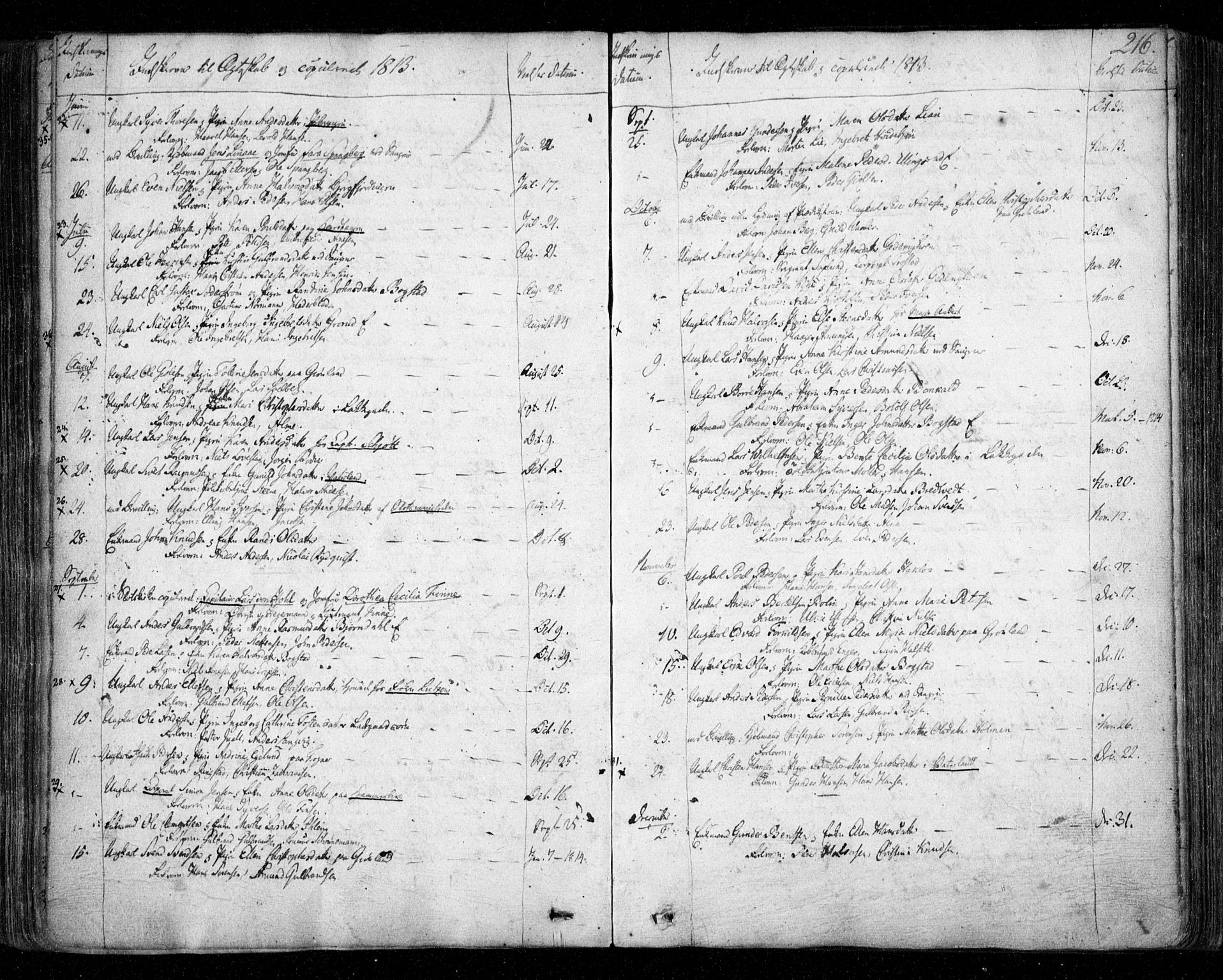 Aker prestekontor kirkebøker, AV/SAO-A-10861/F/L0011: Parish register (official) no. 11, 1810-1819, p. 216