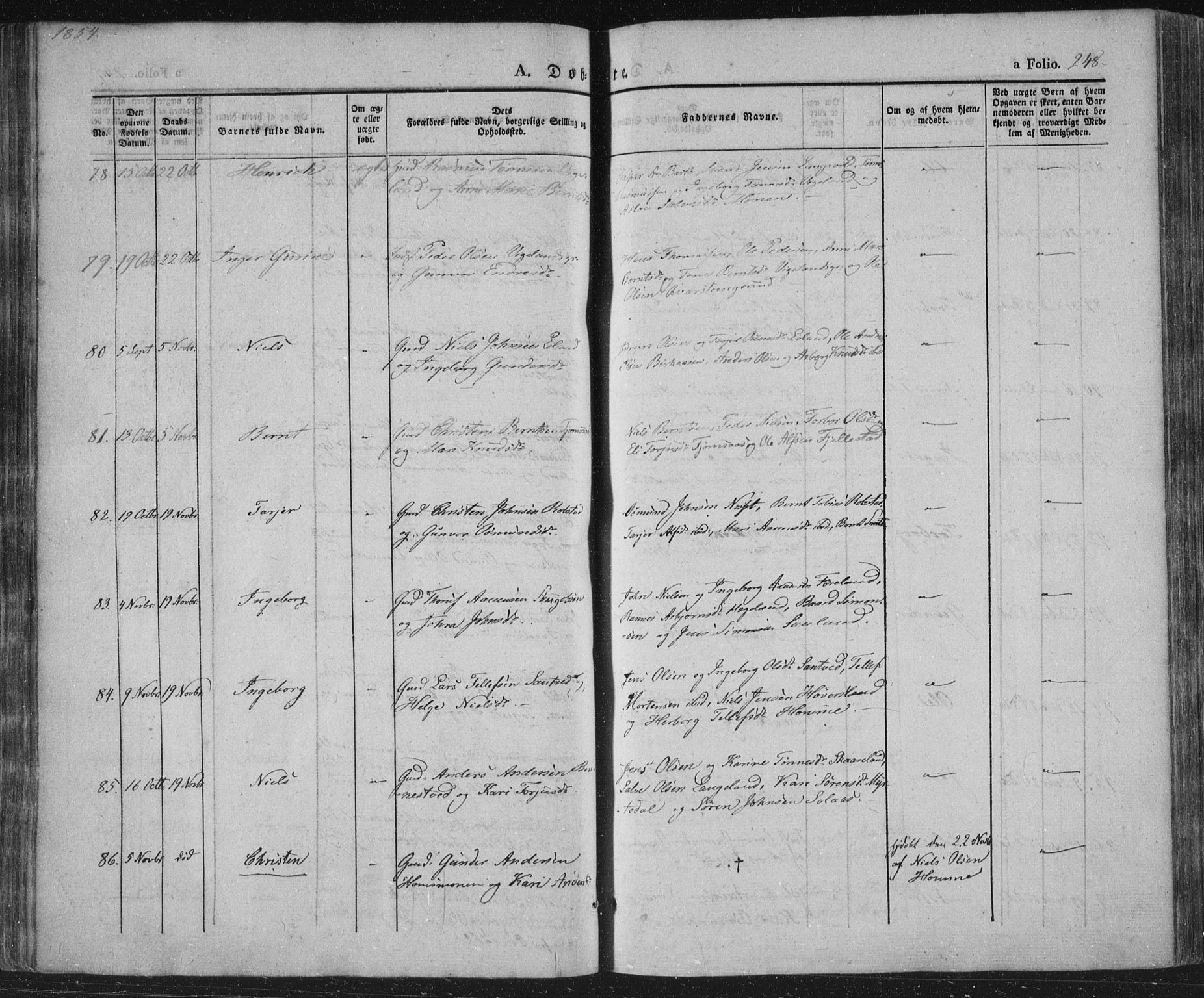 Vennesla sokneprestkontor, AV/SAK-1111-0045/Fa/Fac/L0004: Parish register (official) no. A 4, 1834-1855, p. 248