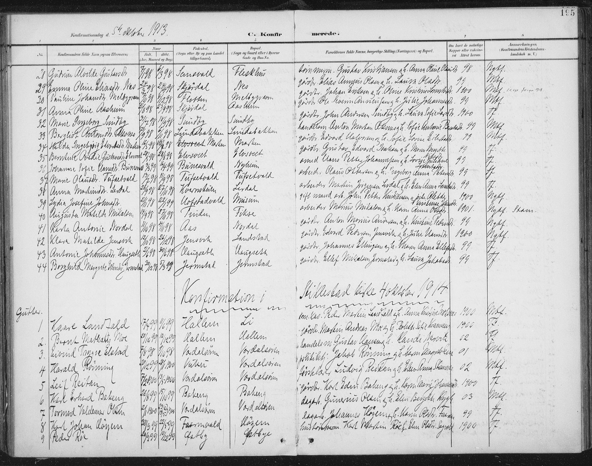 Ministerialprotokoller, klokkerbøker og fødselsregistre - Nord-Trøndelag, SAT/A-1458/723/L0246: Parish register (official) no. 723A15, 1900-1917, p. 195