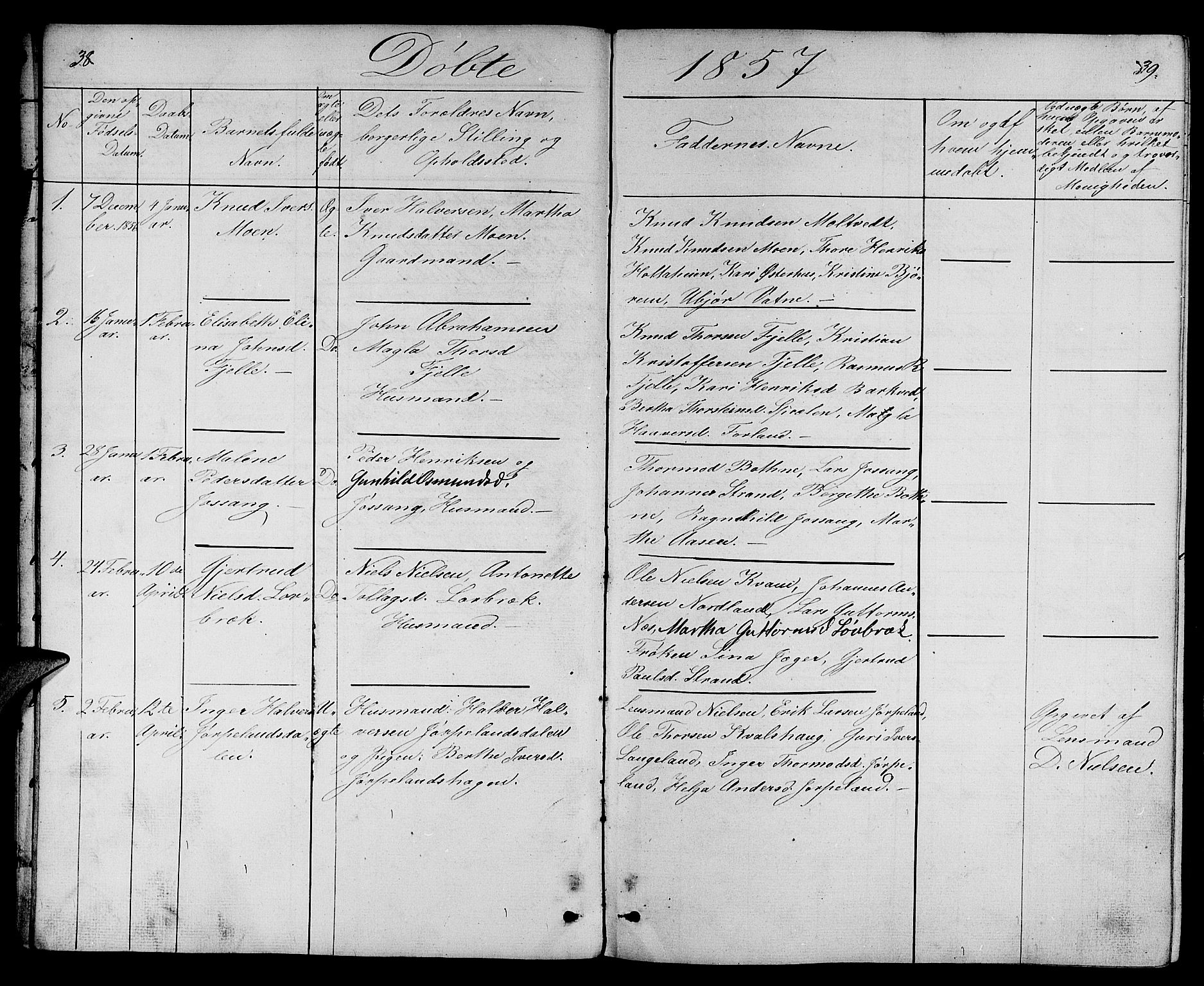Strand sokneprestkontor, SAST/A-101828/H/Ha/Hab/L0003: Parish register (copy) no. B 3, 1855-1881, p. 38-39