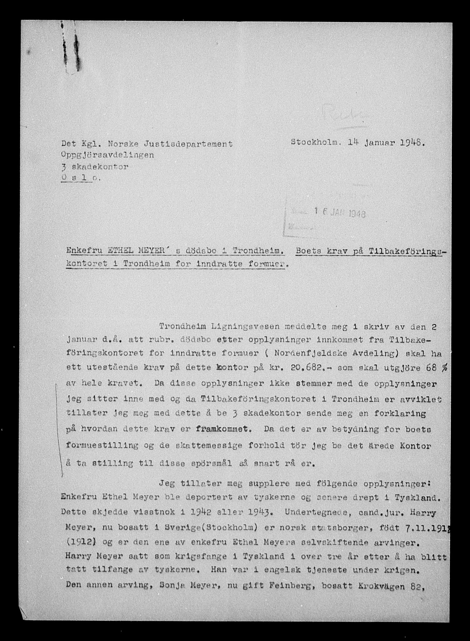 Justisdepartementet, Tilbakeføringskontoret for inndratte formuer, AV/RA-S-1564/H/Hc/Hca/L0905: --, 1945-1947, p. 570