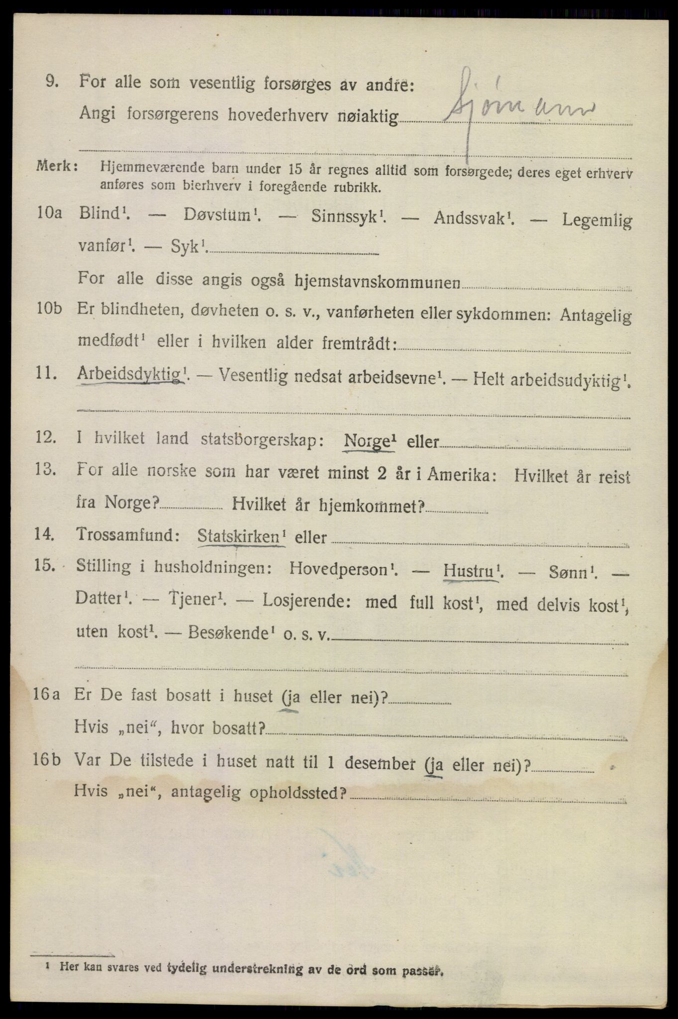 SAKO, 1920 census for Sandeherred, 1920, p. 10985