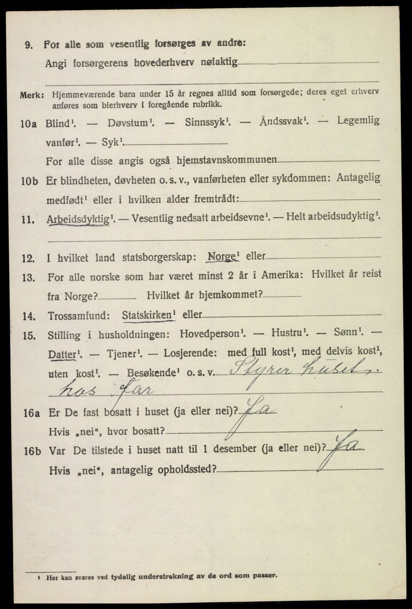 SAH, 1920 census for Øyer, 1920, p. 4448