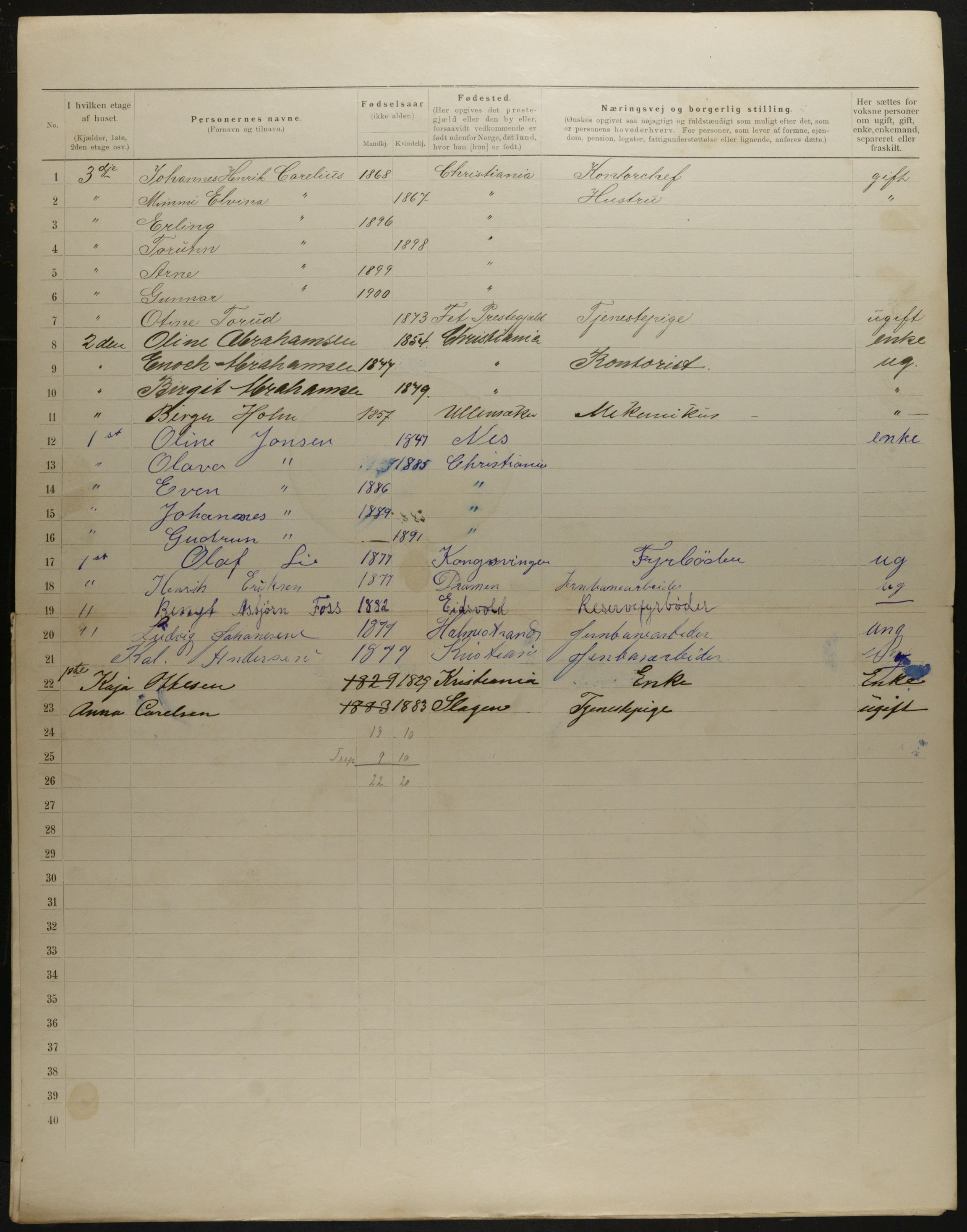 OBA, Municipal Census 1901 for Kristiania, 1901, p. 11789