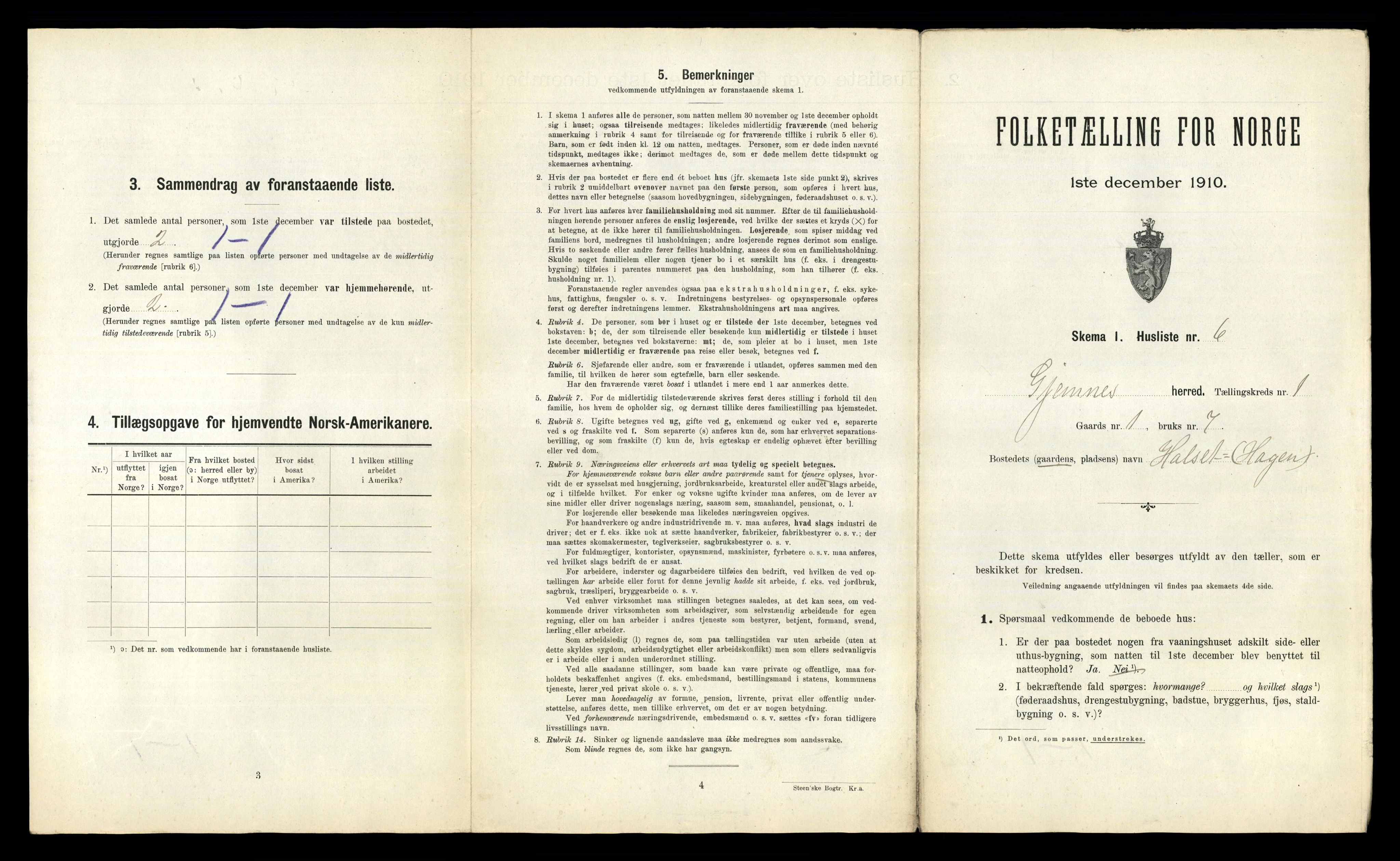 RA, 1910 census for Gjemnes, 1910, p. 27