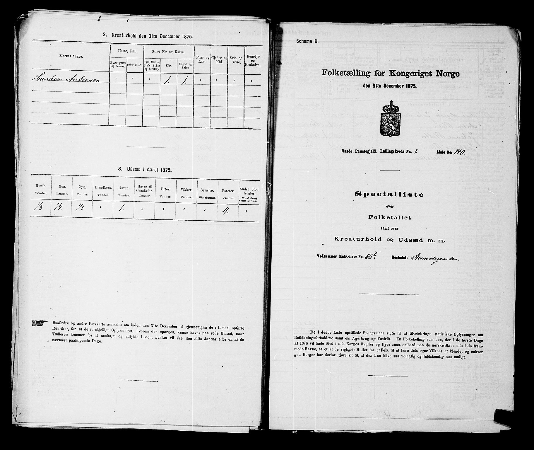 RA, 1875 census for 0135P Råde, 1875, p. 326