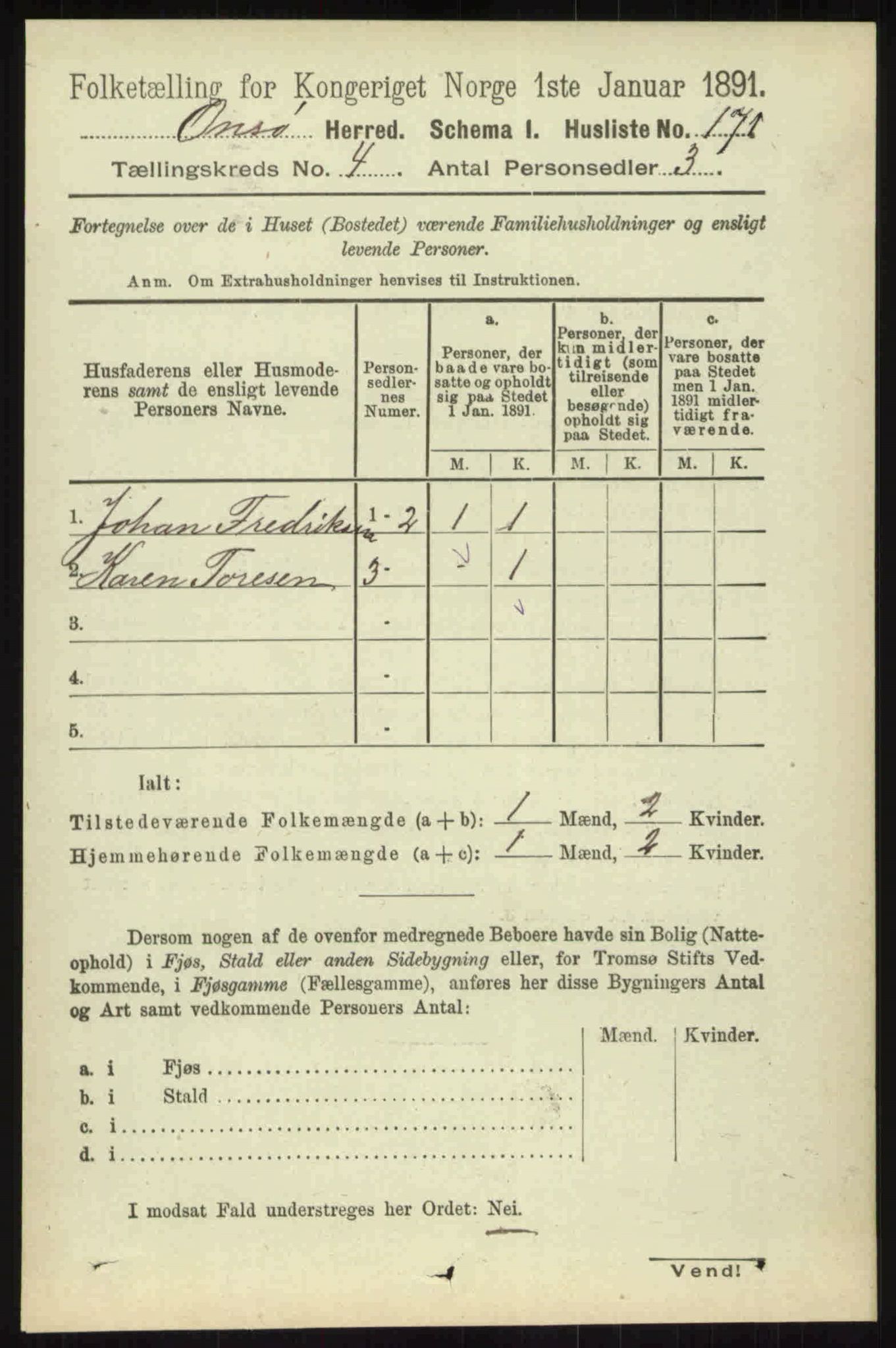 RA, 1891 census for 0134 Onsøy, 1891, p. 2719