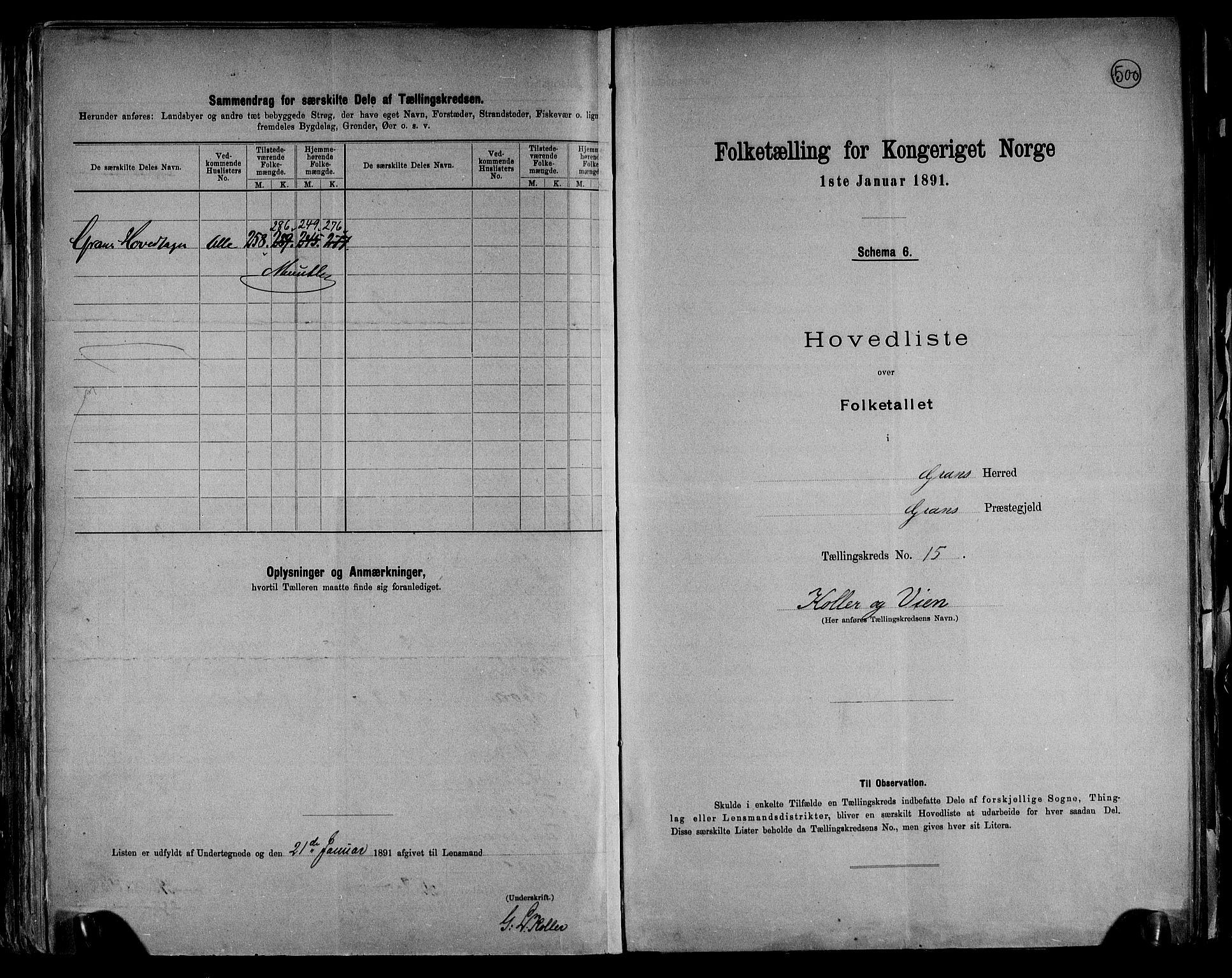 RA, 1891 census for 0534 Gran, 1891, p. 40