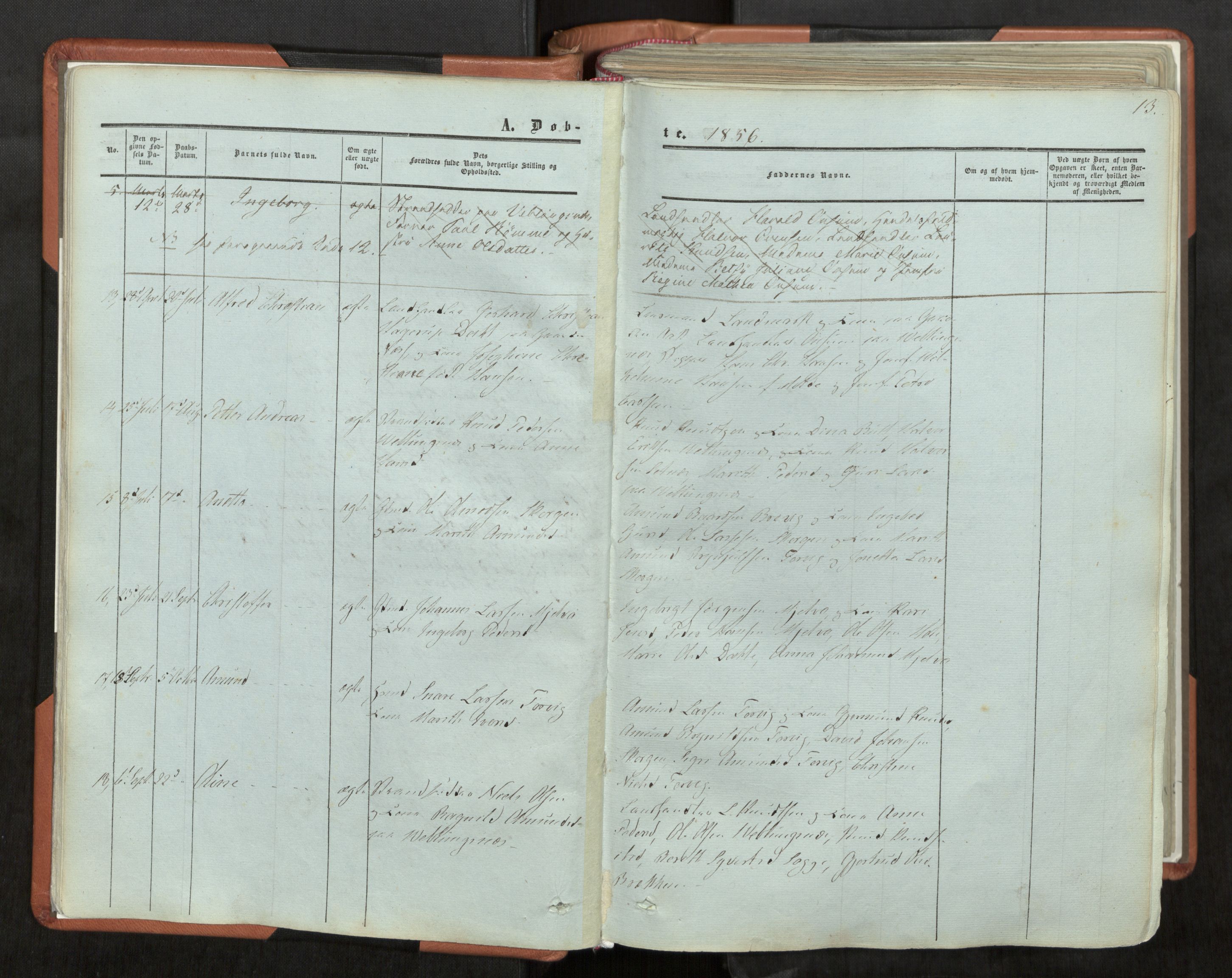 Ministerialprotokoller, klokkerbøker og fødselsregistre - Møre og Romsdal, AV/SAT-A-1454/544/L0572: Parish register (official) no. 544A05, 1854-1886, p. 13