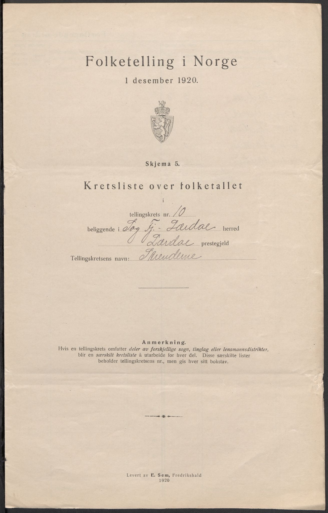 SAB, 1920 census for Lærdal, 1920, p. 32