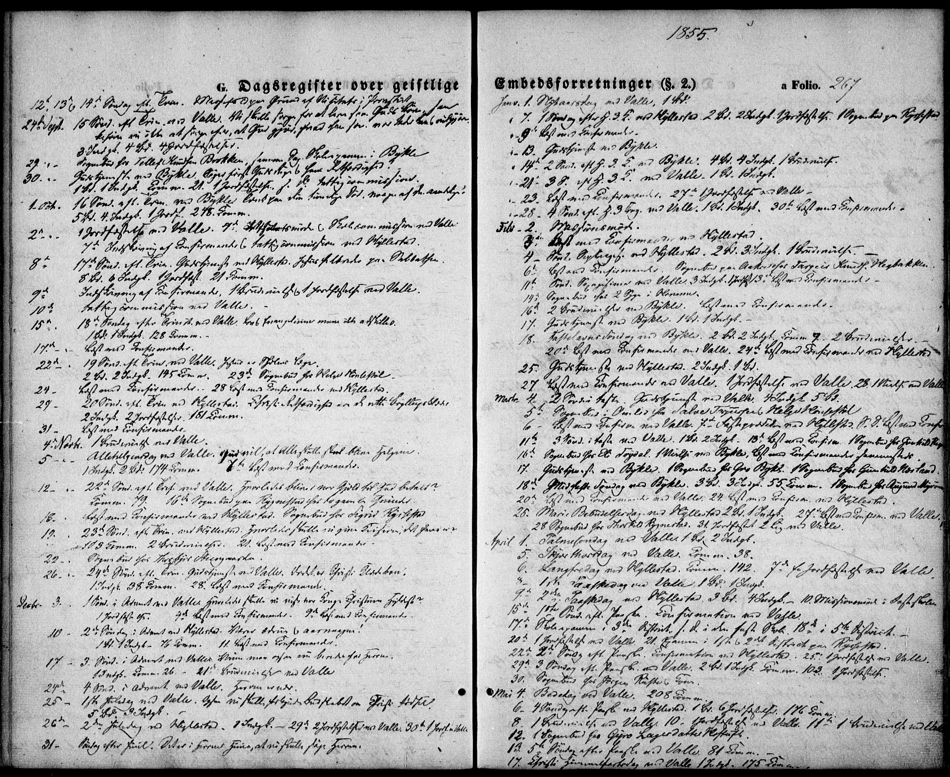 Valle sokneprestkontor, AV/SAK-1111-0044/F/Fa/Fac/L0007: Parish register (official) no. A 7, 1854-1868, p. 267