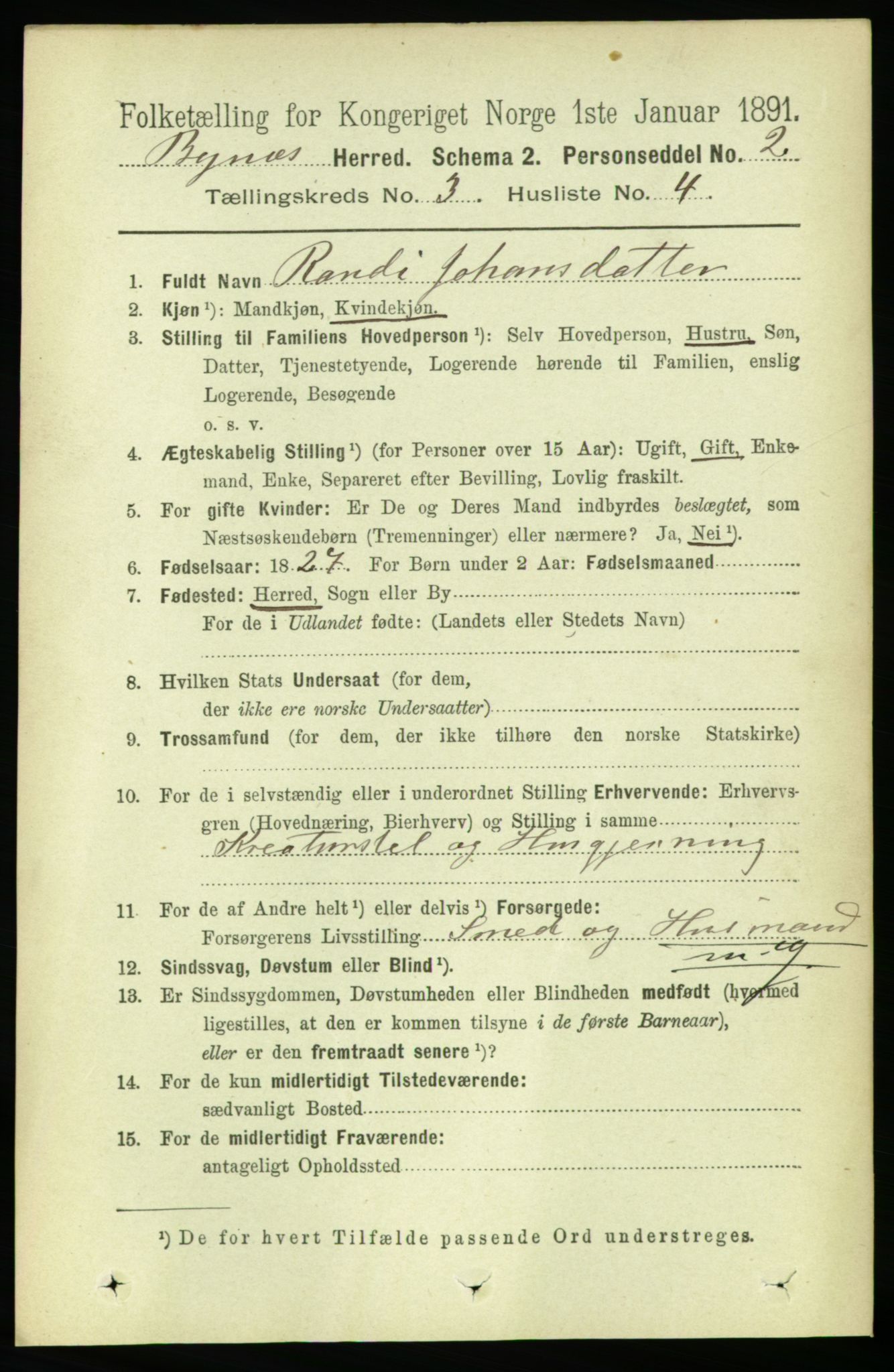 RA, 1891 census for 1655 Byneset, 1891, p. 1307