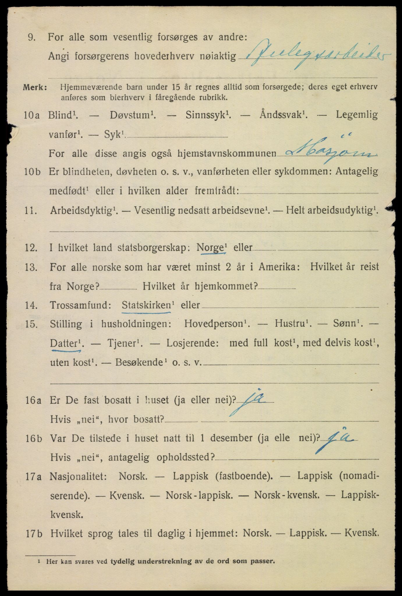 SAT, 1920 census for Mosjøen, 1920, p. 1683