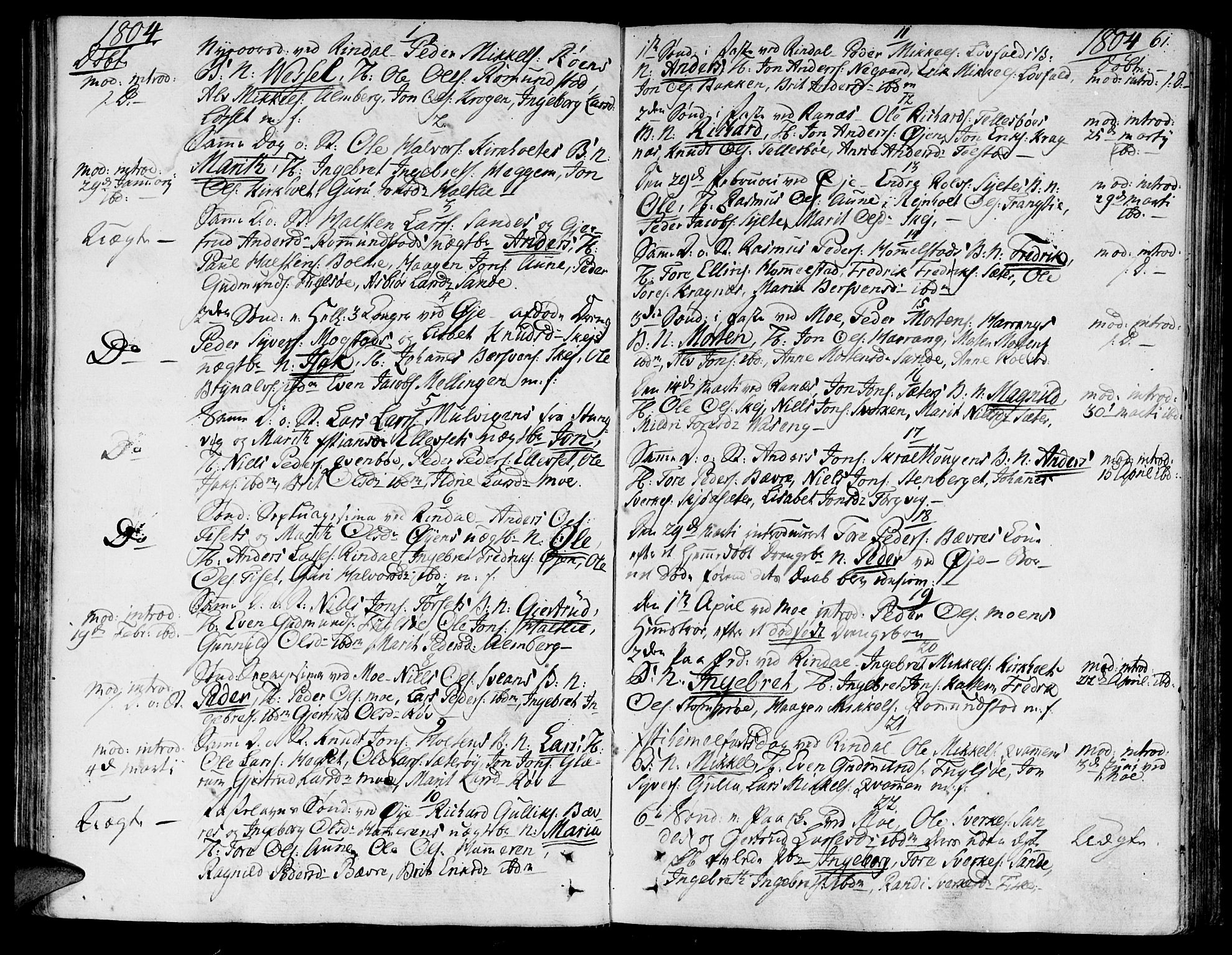 Ministerialprotokoller, klokkerbøker og fødselsregistre - Møre og Romsdal, SAT/A-1454/595/L1040: Parish register (official) no. 595A02, 1797-1819, p. 61