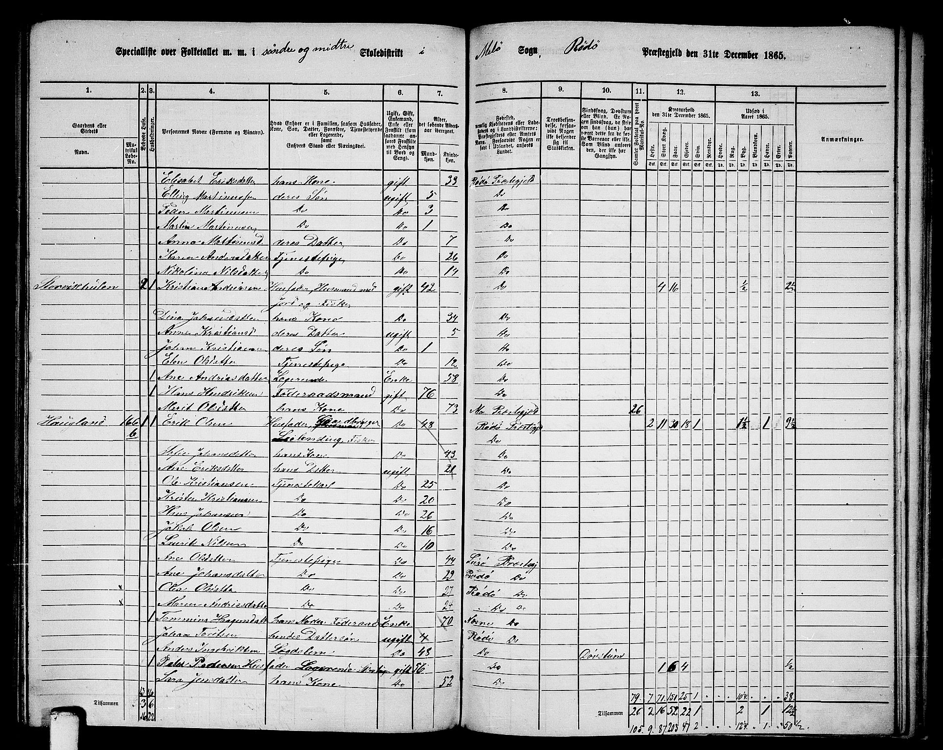 RA, 1865 census for Rødøy, 1865, p. 110