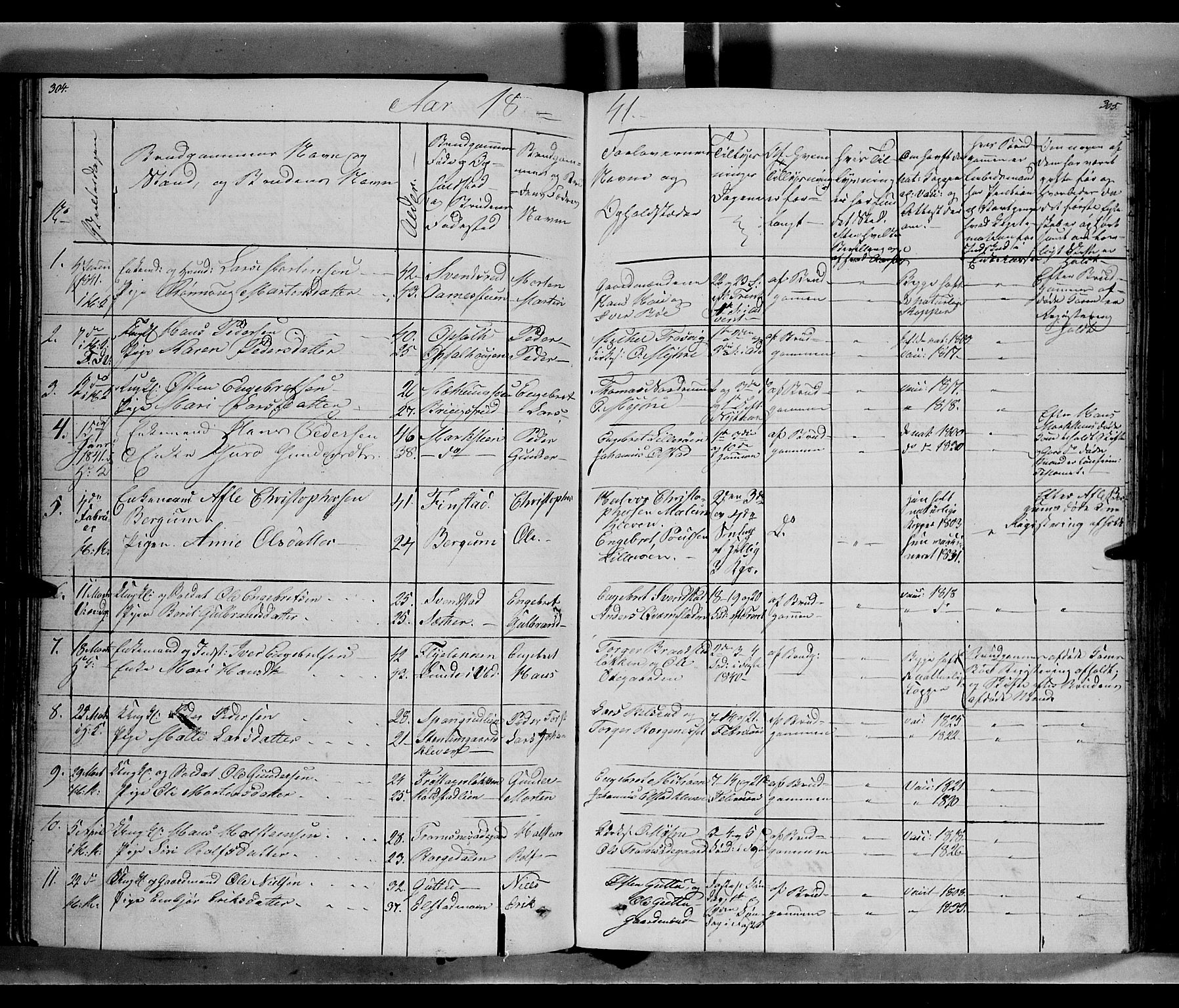 Ringebu prestekontor, SAH/PREST-082/H/Ha/Haa/L0005: Parish register (official) no. 5, 1839-1848, p. 304-305