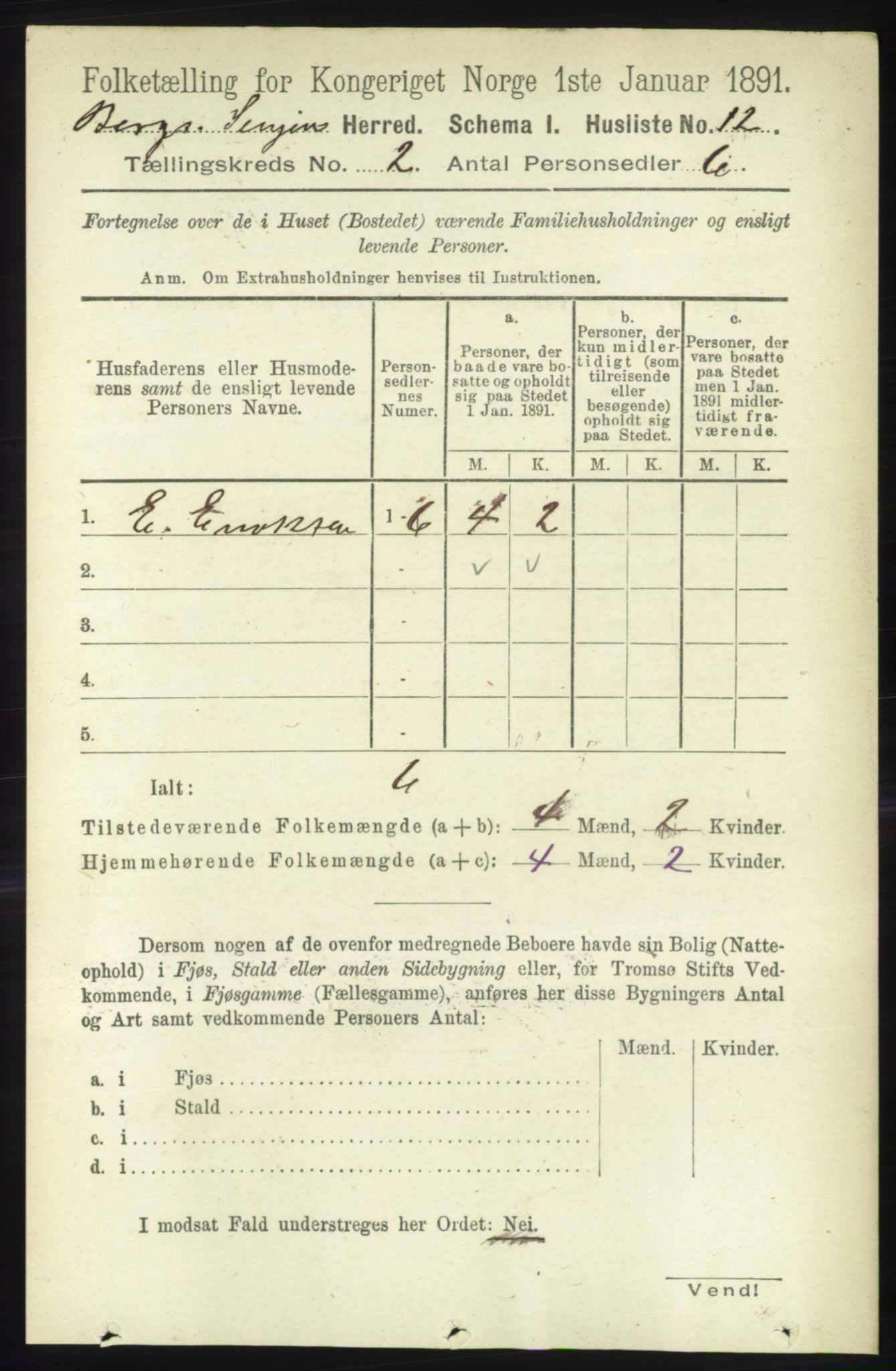 RA, 1891 census for 1929 Berg, 1891, p. 588